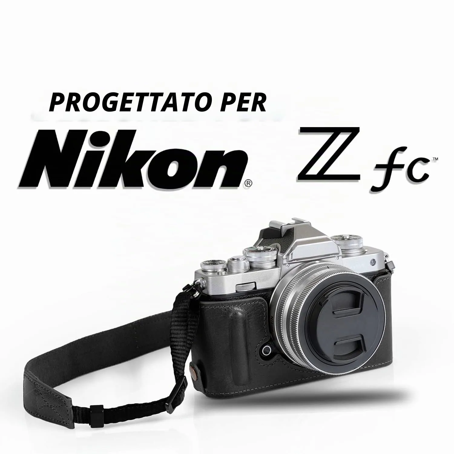 MegaGear Ever Ready Mezza Custodia Pelle Nikon Z fc Nero
