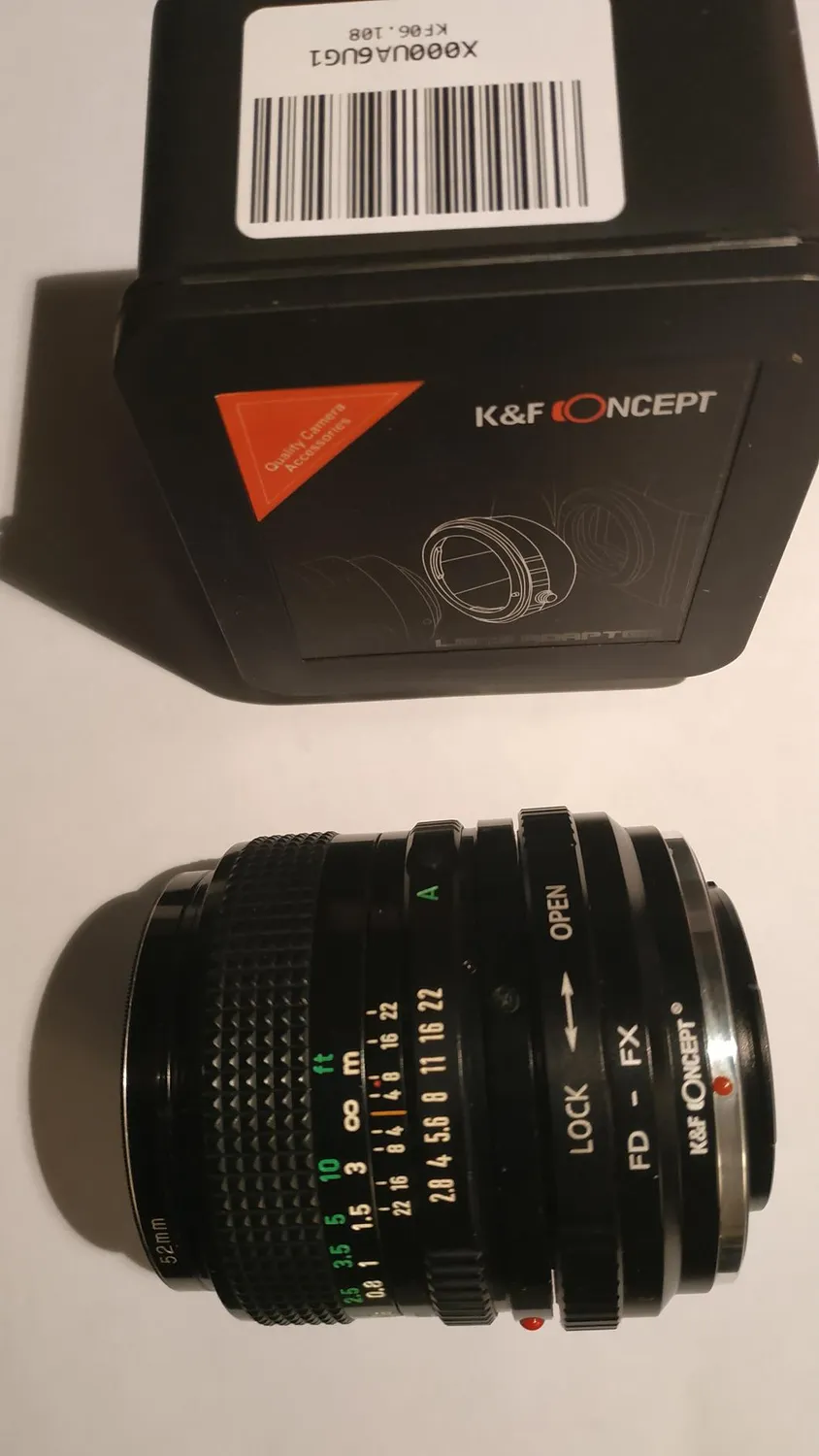 K&F Concept FD-FX adattatore obiettivi Canon FD-Fuji X manuale