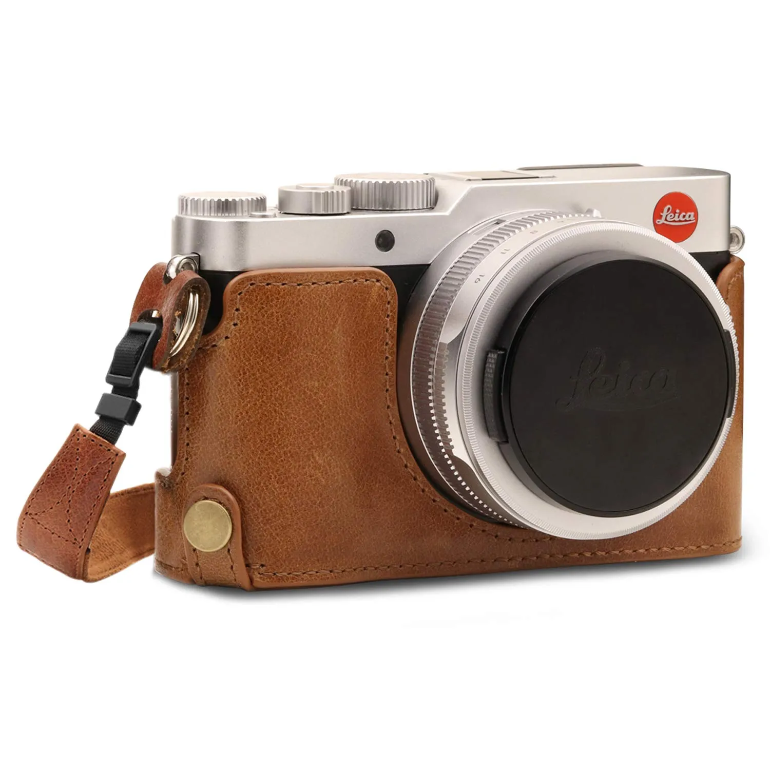 MegaGear Custodia Vera Pelle Leica D-Lux 7 Nera Su Misura