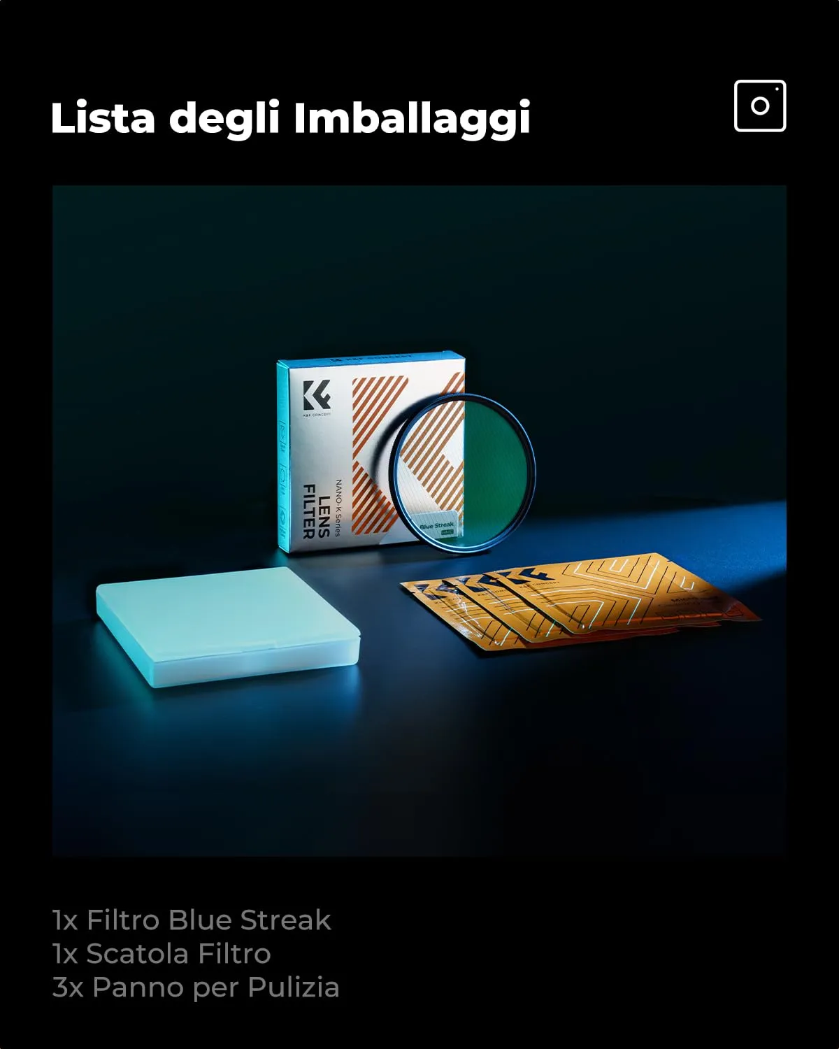 K&F Concept Nano-Klear Filtro Blue Streak 67mm Anamorfico
