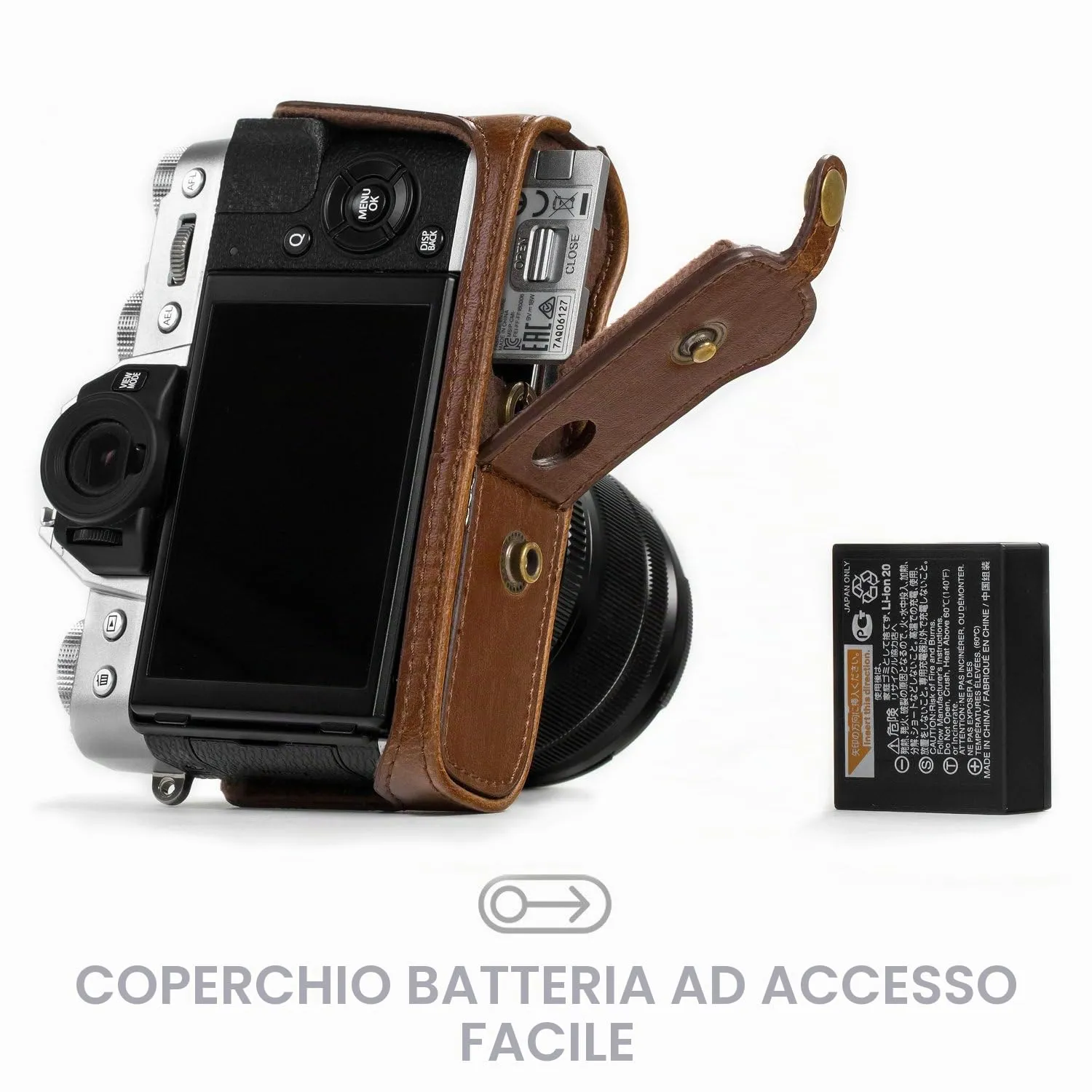 MegaGear Fujifilm X-T30 X-T20 X-T10 custodia marrone scuro