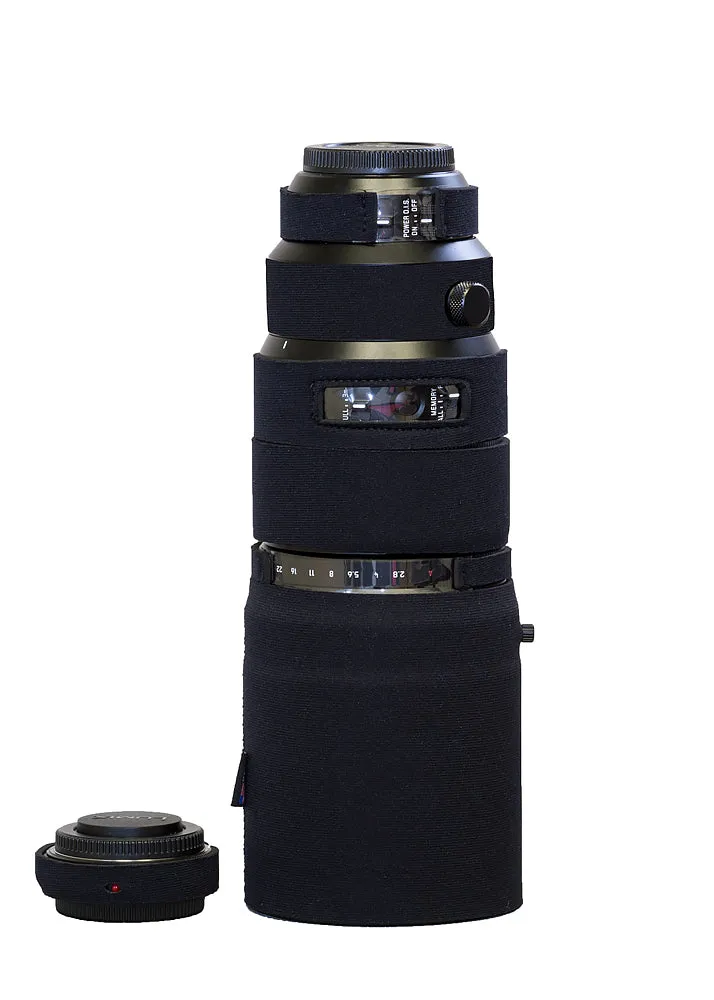 LensCoat Panasonic 200mm f/2.8 cover nera con teleconverter