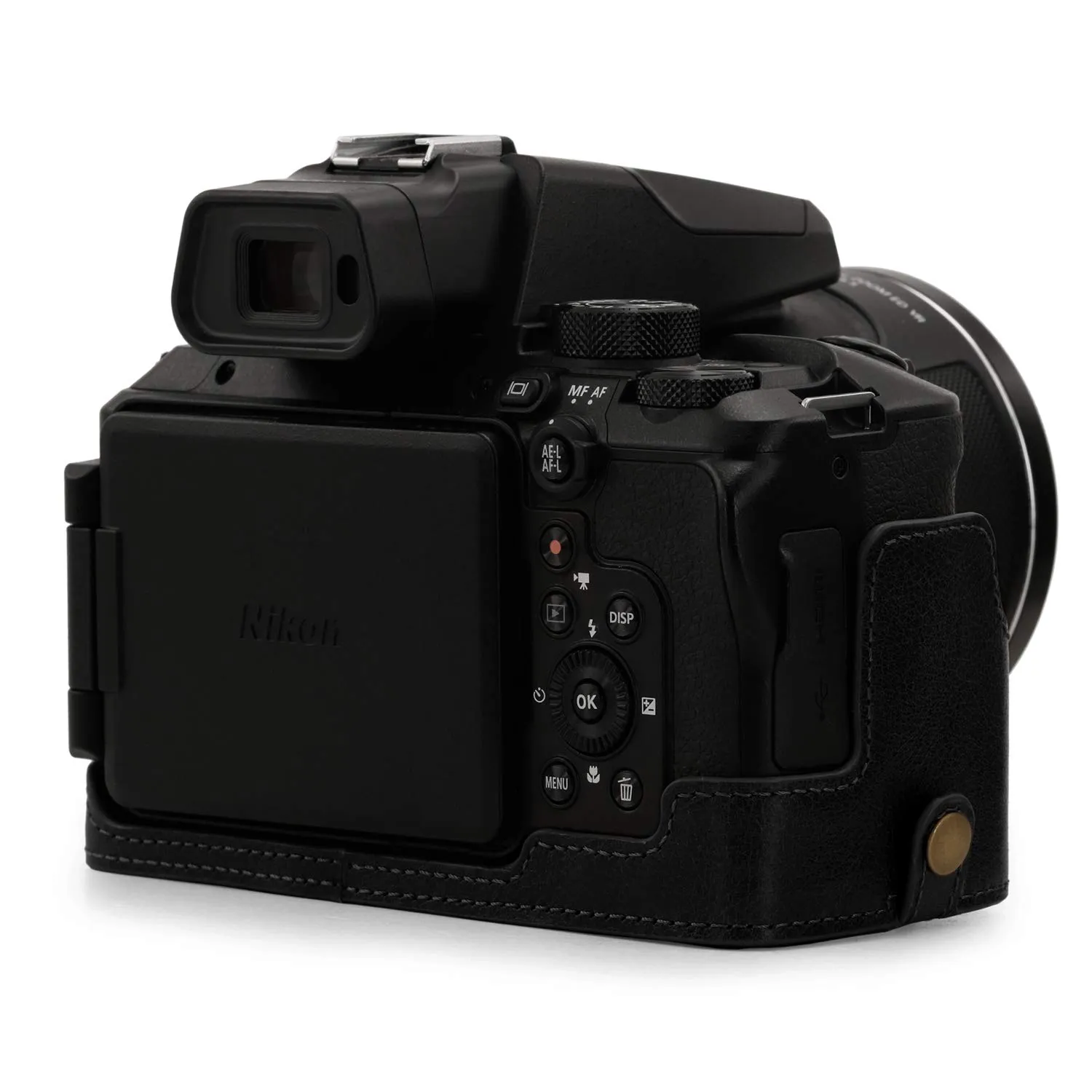 MegaGear Nikon P950 custodia fotocamera pelle marrone