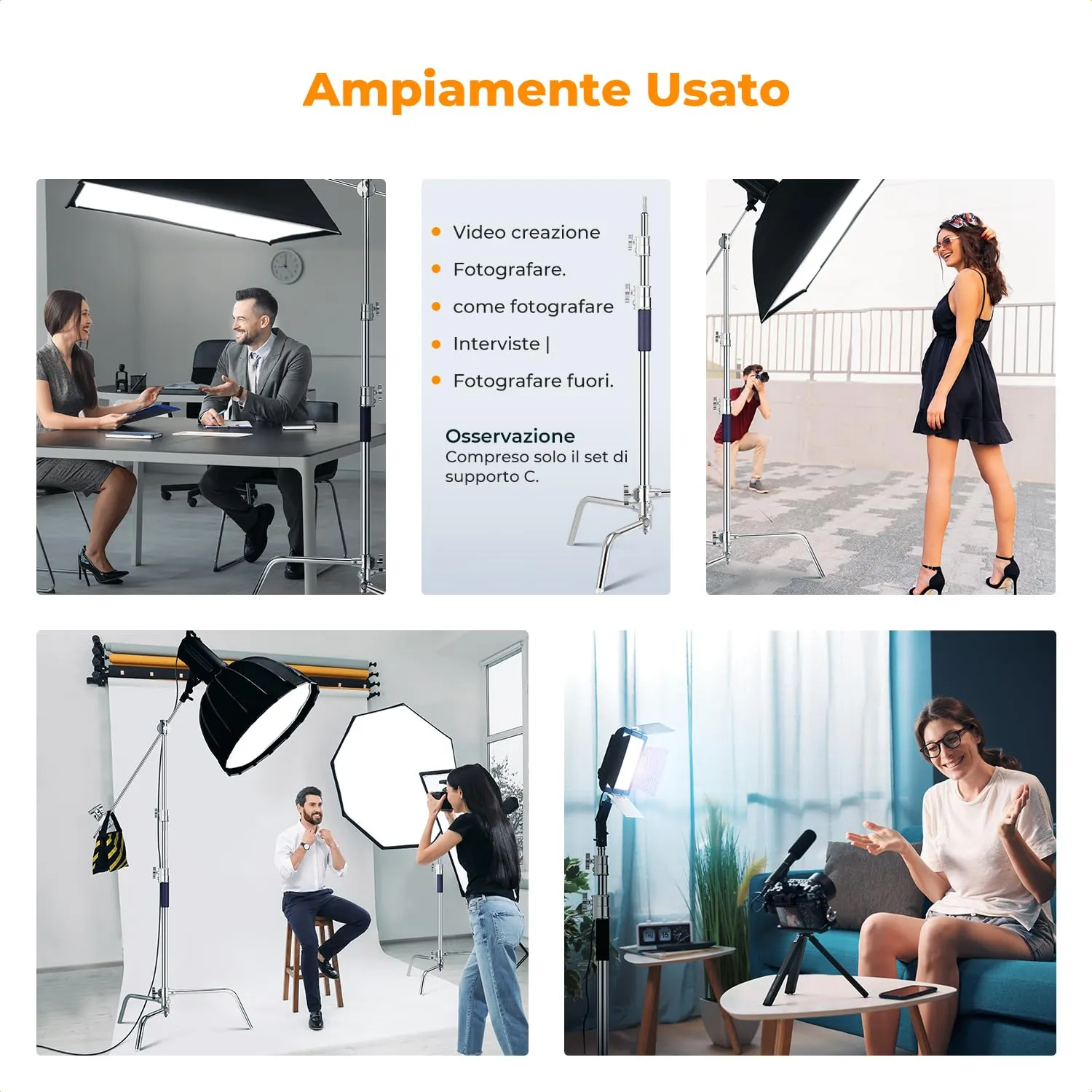 K&F Concept C Stand 330cm stativo acciaio 20kg