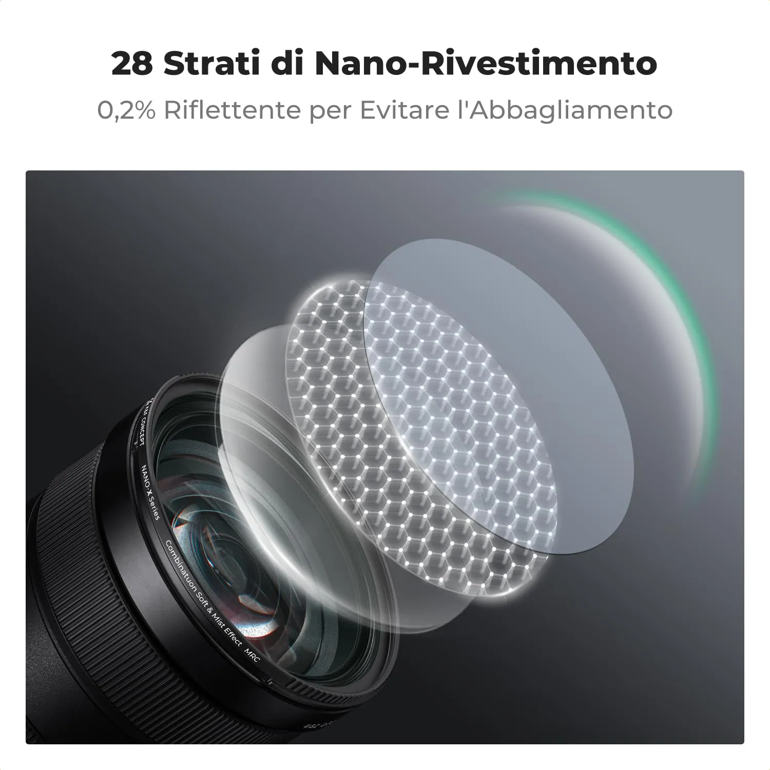 K&F Concept Nano-Xcel Soft Mist filtro 67mm effetto 1/4
