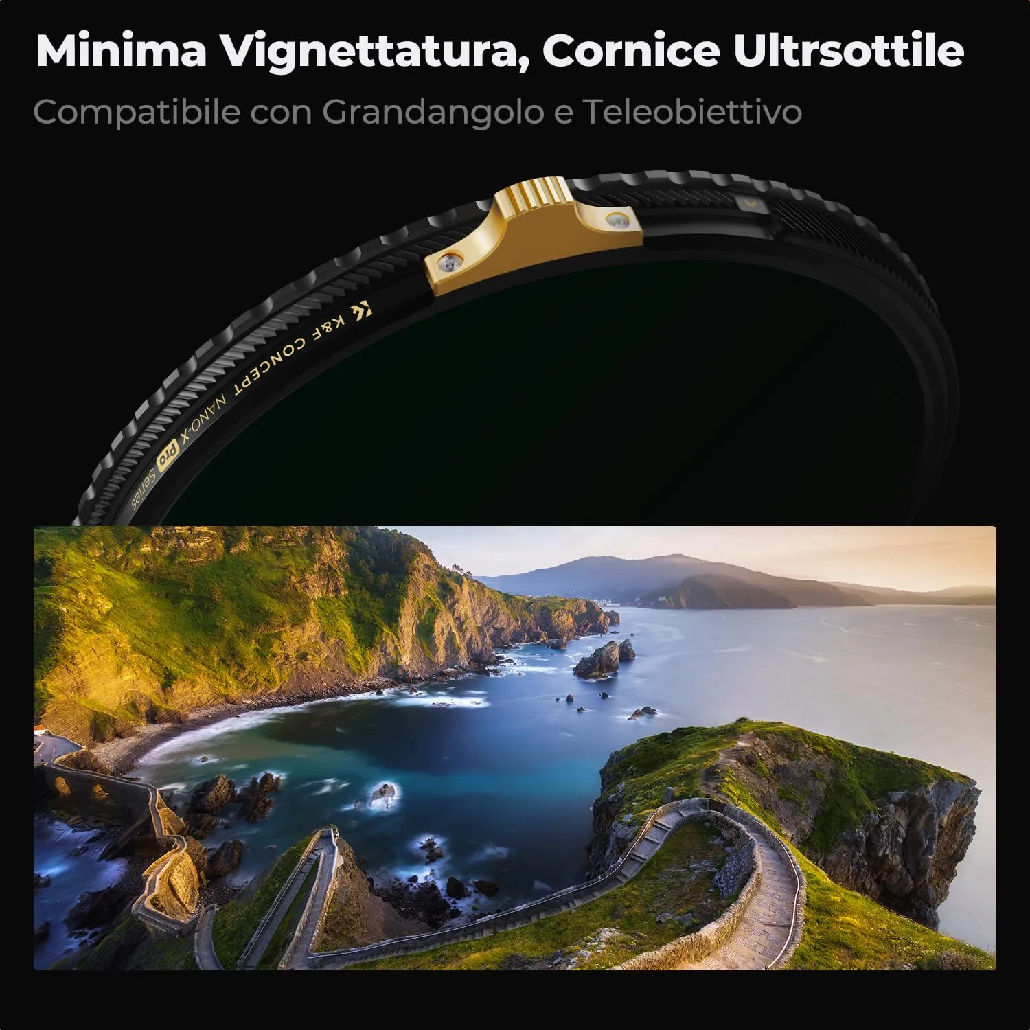 K&F Concept Nano-X PRO filtro variabile ND2-32 CPL 62mm ottone