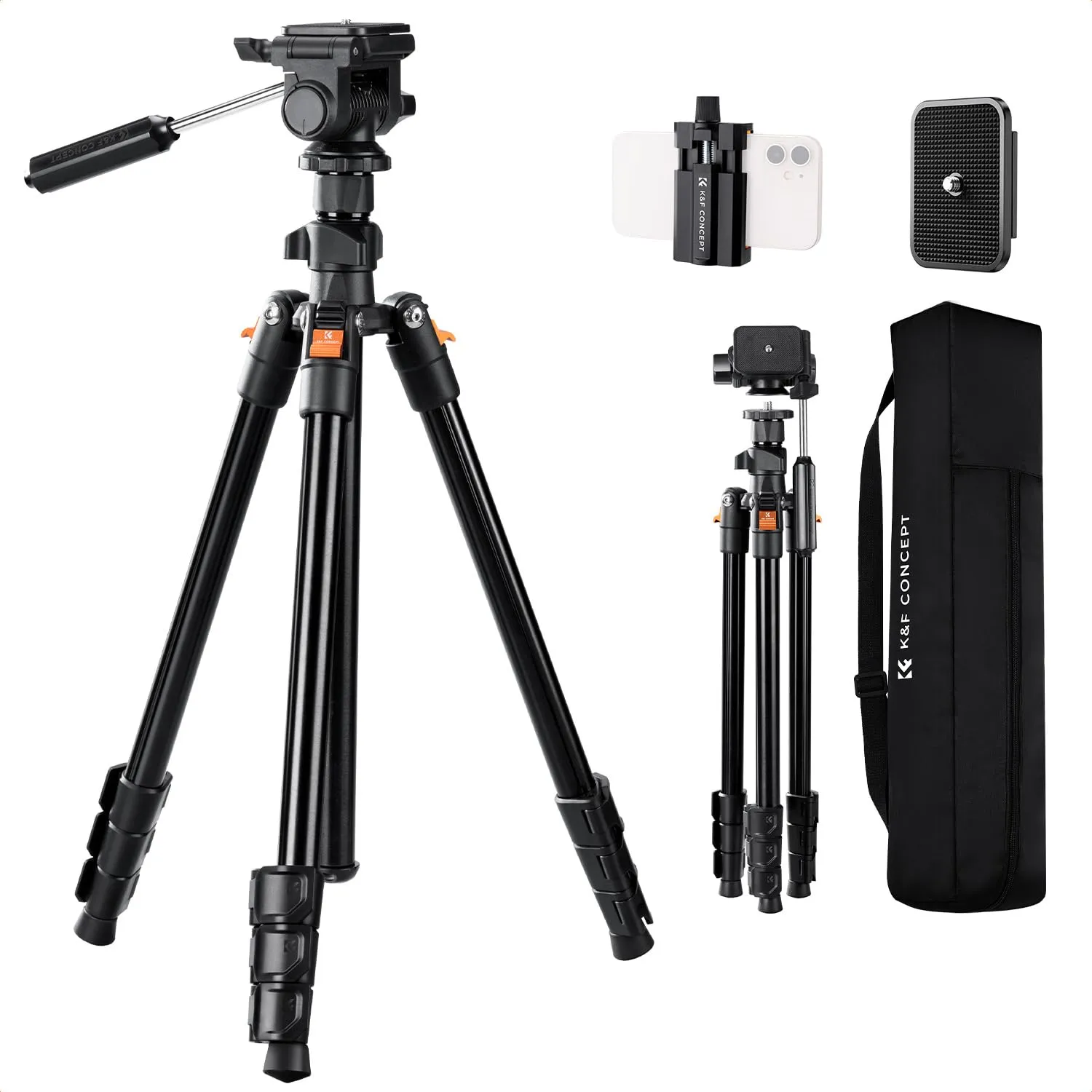 K&F Concept K234A0 treppiede viaggio 163cm alluminio
