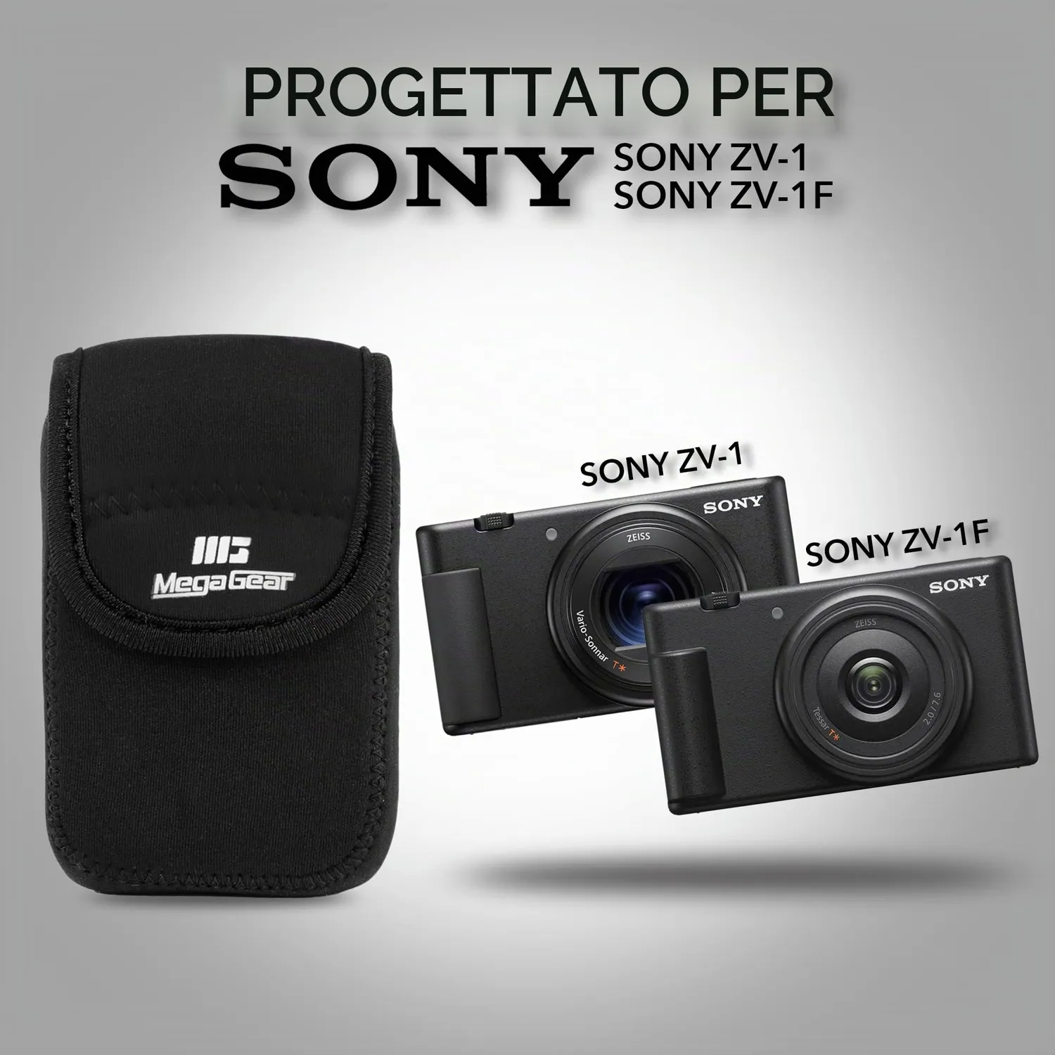MegaGear Sony ZV-1F ZV-1 custodia neoprene nera