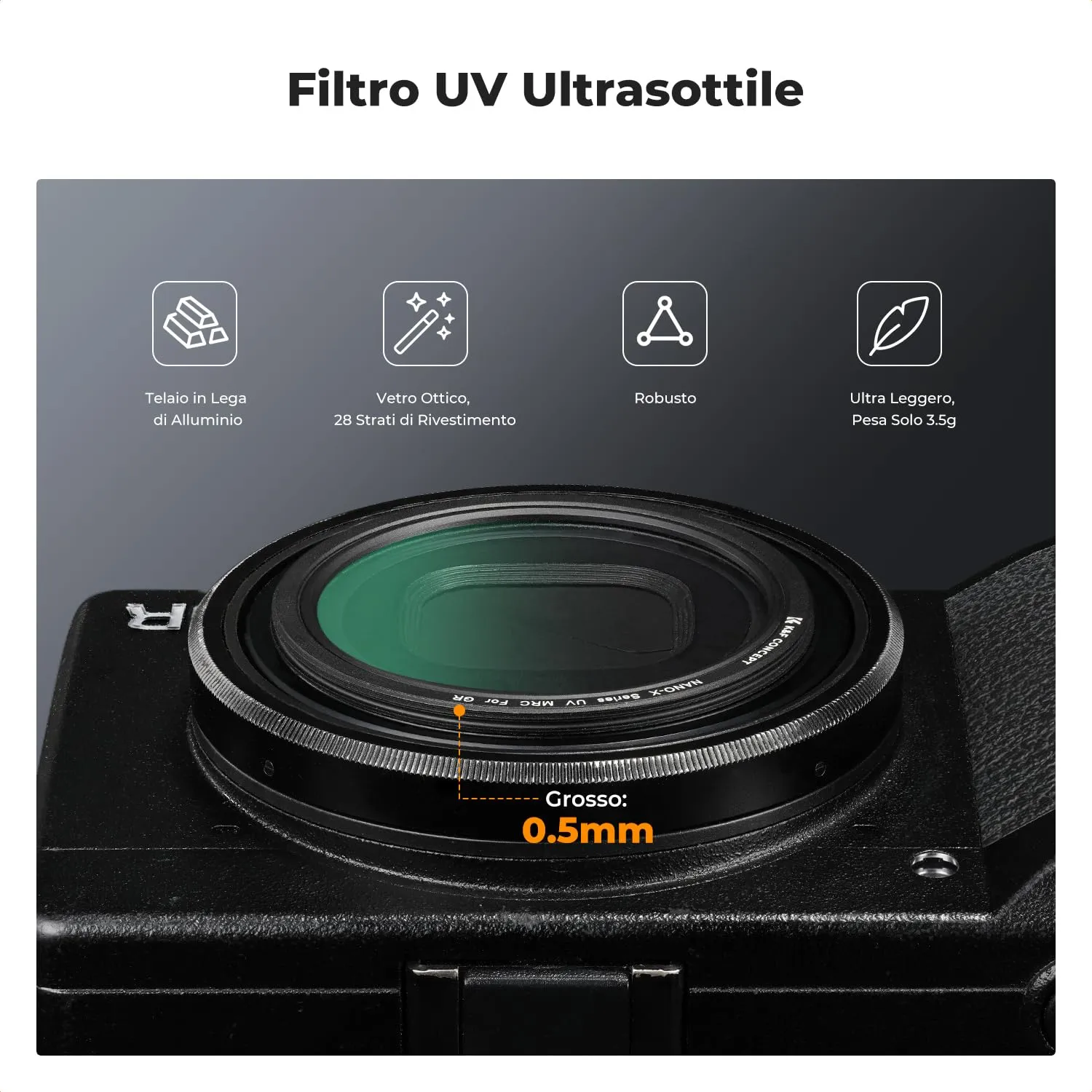 K&F Concept Filtro Protettivo UV Ricoh GR MCUV