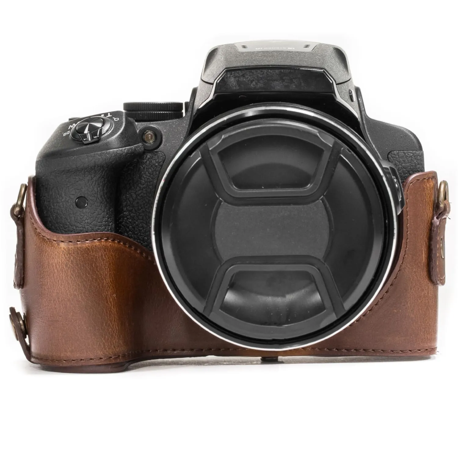 MegaGear Ever Ready Nikon Coolpix P900 custodia marrone scuro ecopelle