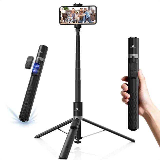 K&F Concept Bastone Selfie Treppiede 175cm Nero