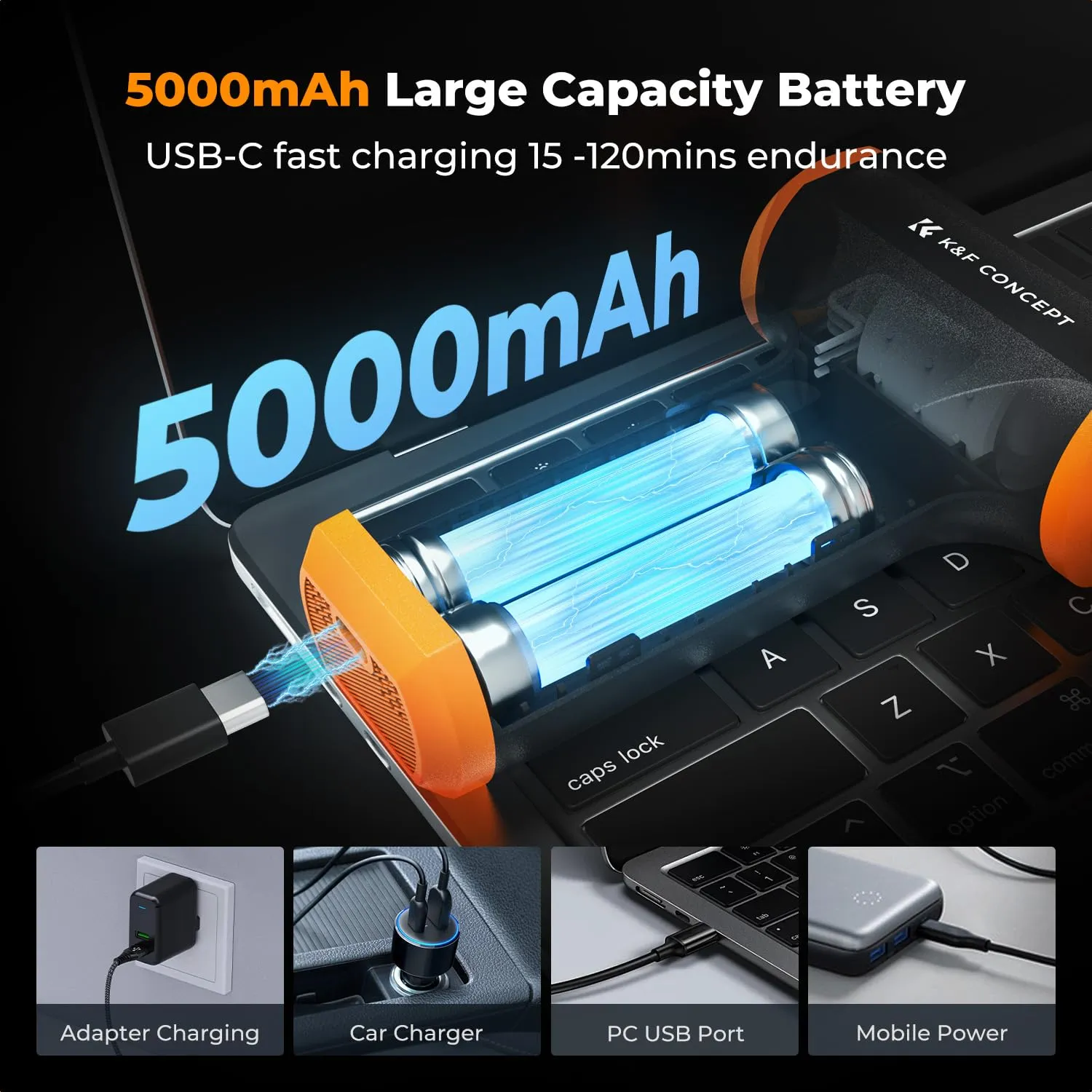 K&F Concept Mini soffiatore aria compressa elettrica 5000mAh