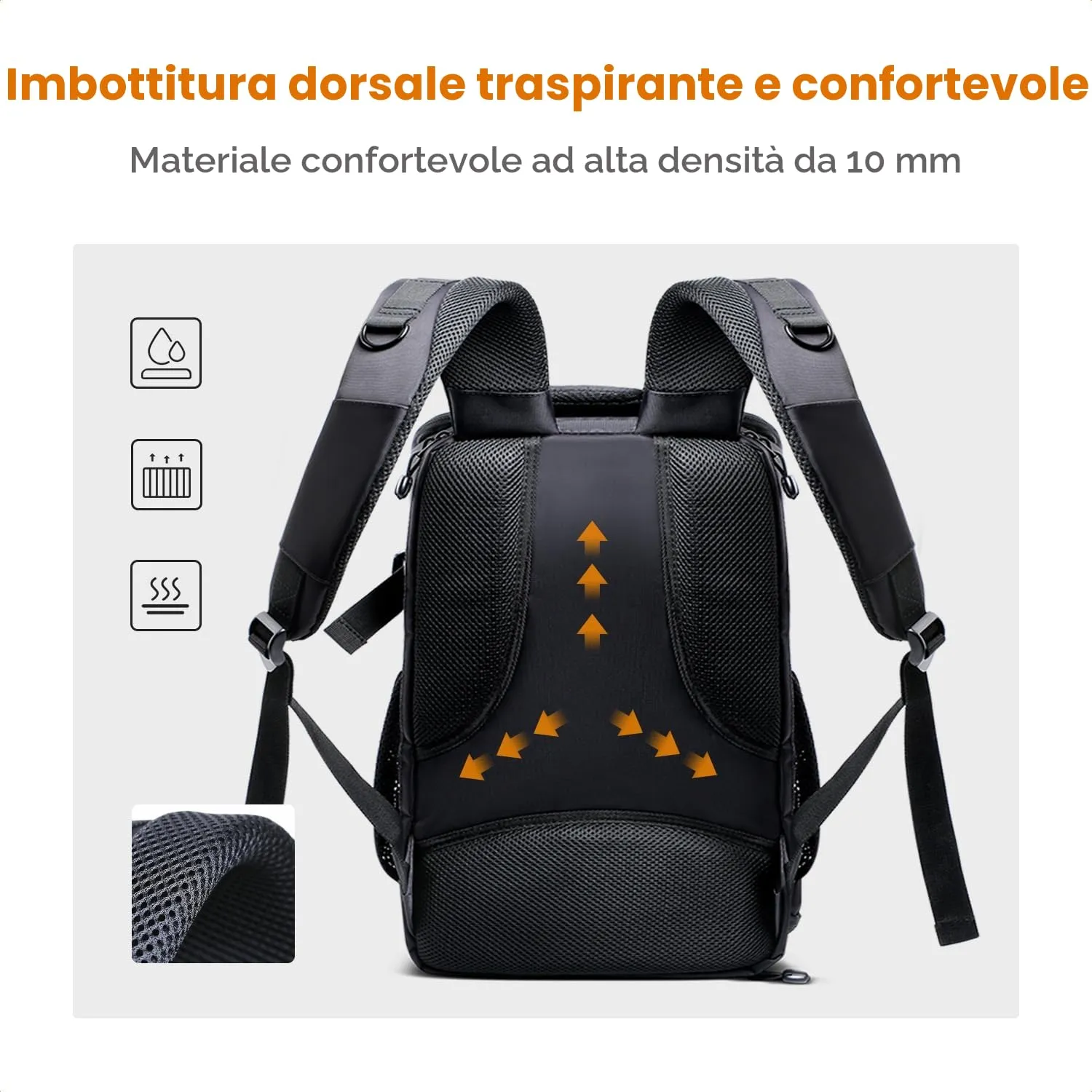 K&F Concept Zaino Foto 25L Impermeabile Nero Grigio