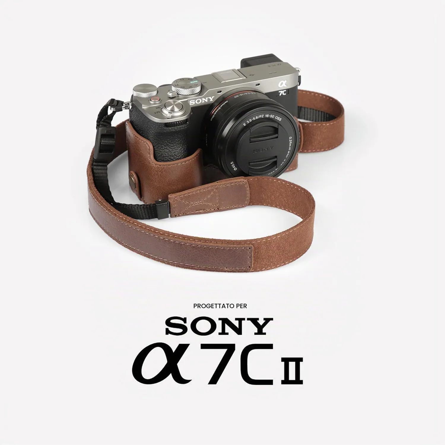 MegaGear custodia pelle Sony A7C II marrone protettiva