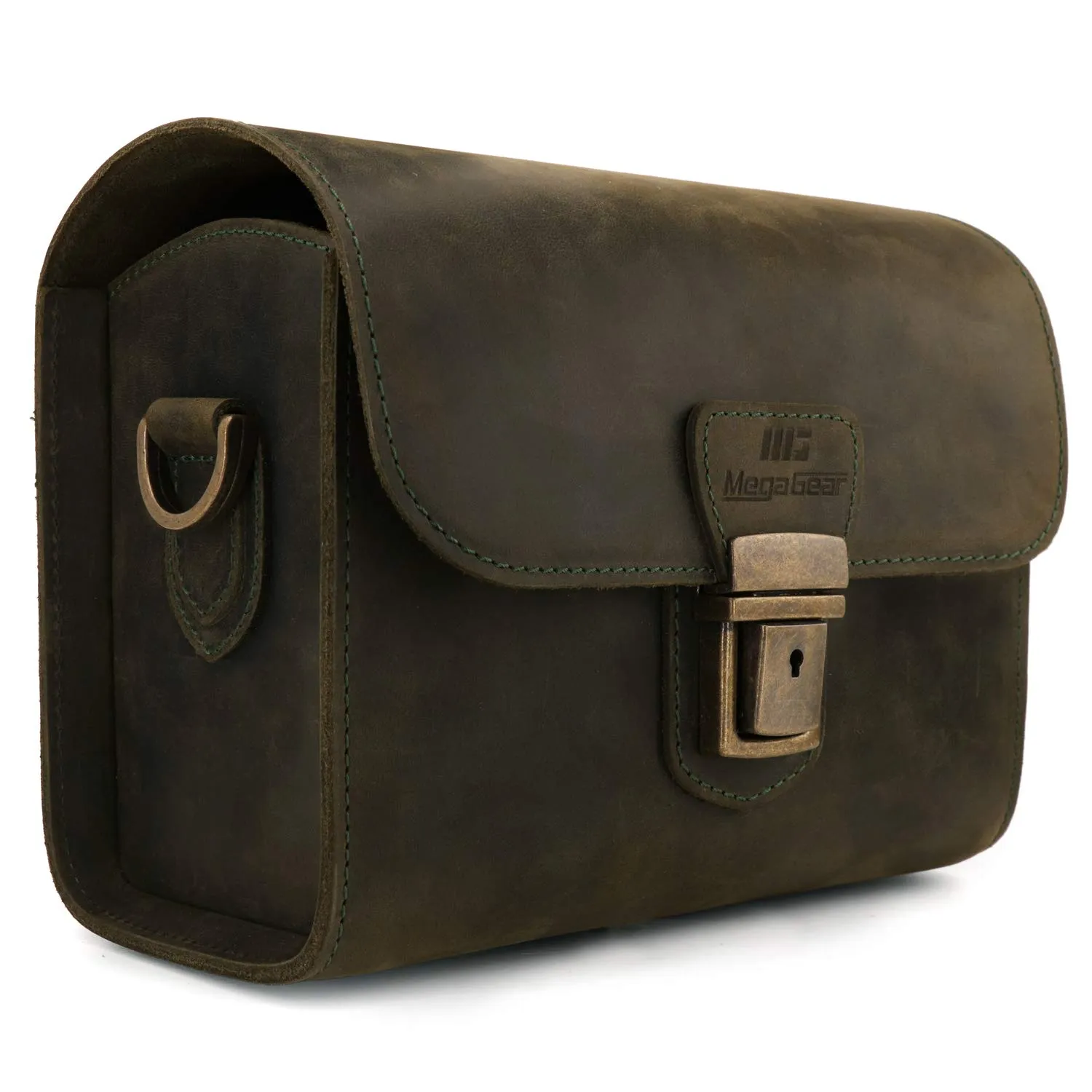 MegaGear Pebble MG1723 borsa fotografica verde oliva pelle