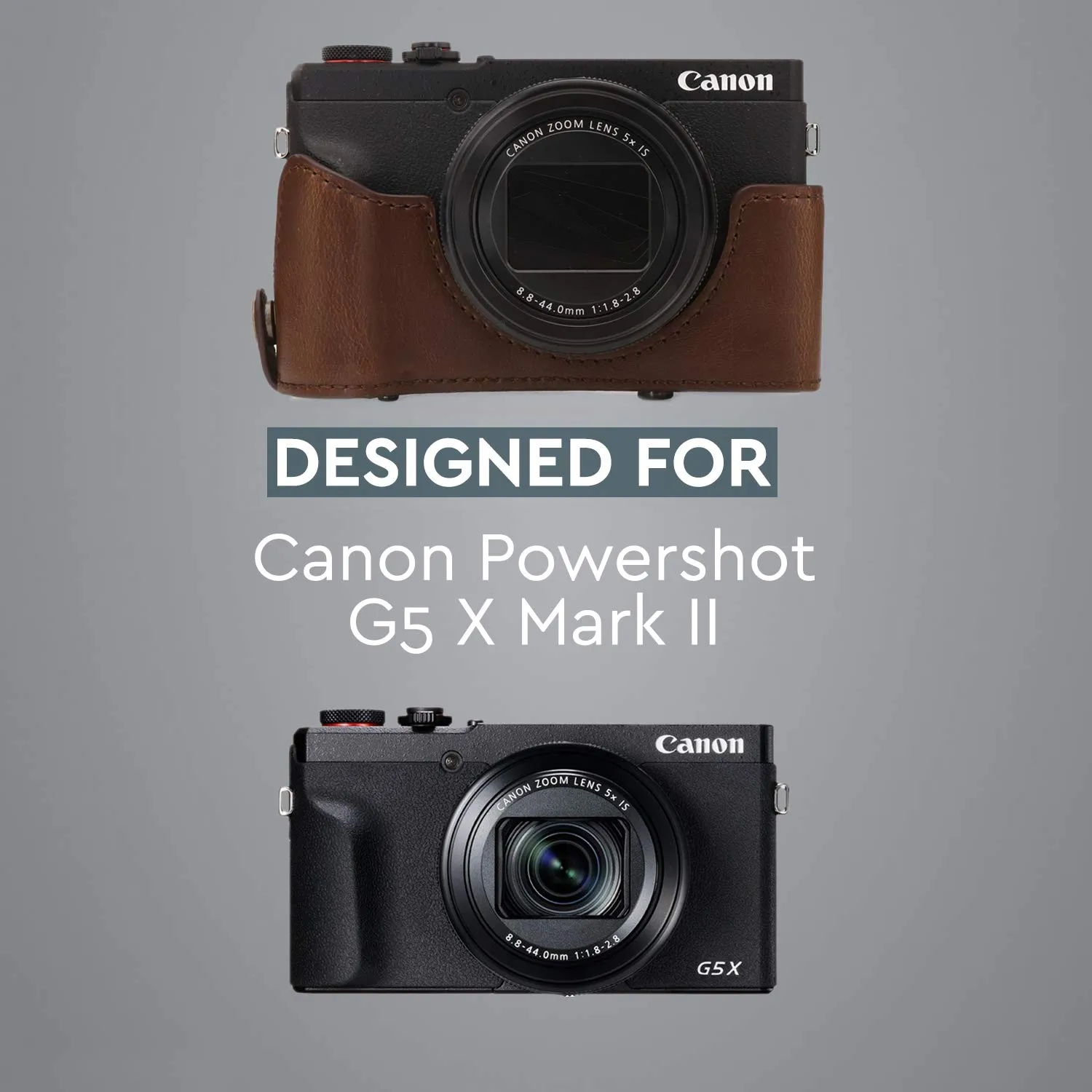 MegaGear Ever Ready custodia Canon G5 X Mark II marrone finta pelle