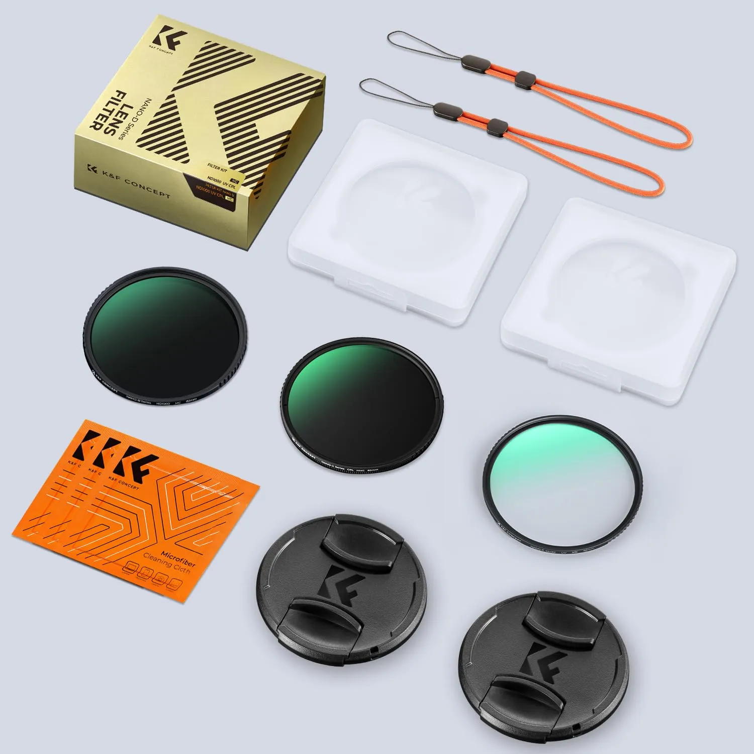 K&F Concept Nano-Dazzle Kit Filtri UV+CPL+ND1000 82mm