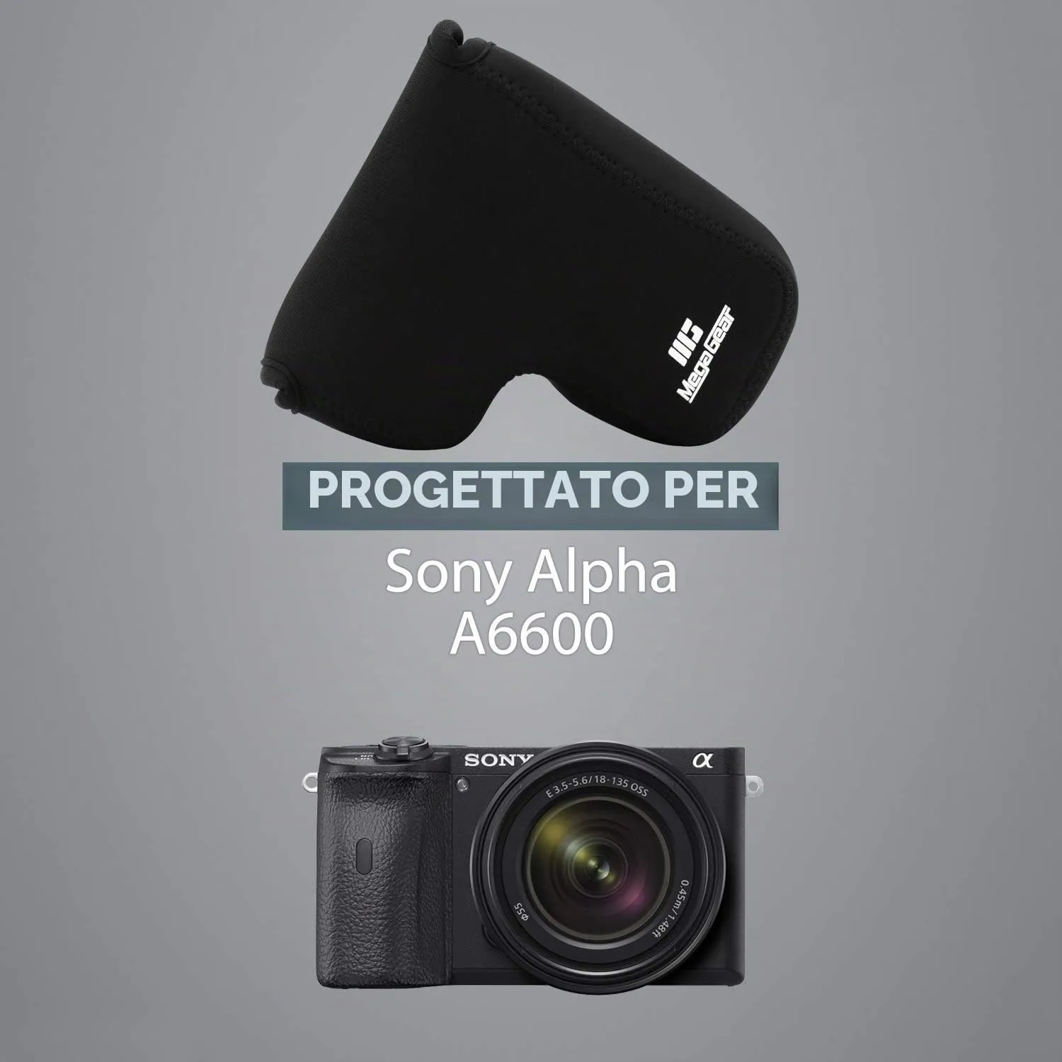 MegaGear MG1866 Custodia Neoprene Sony A6600 Nero
