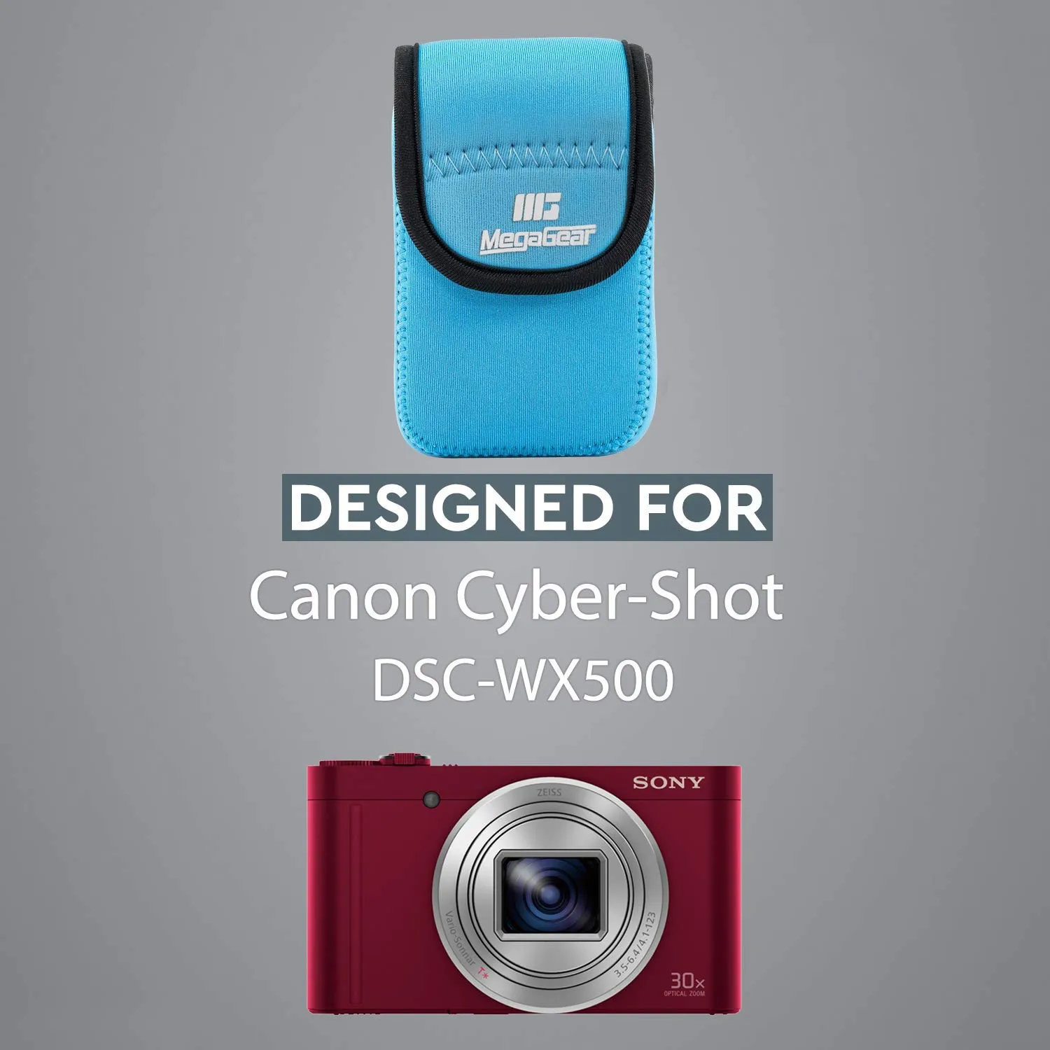 MegaGear custodia neoprene Sony WX500 blu