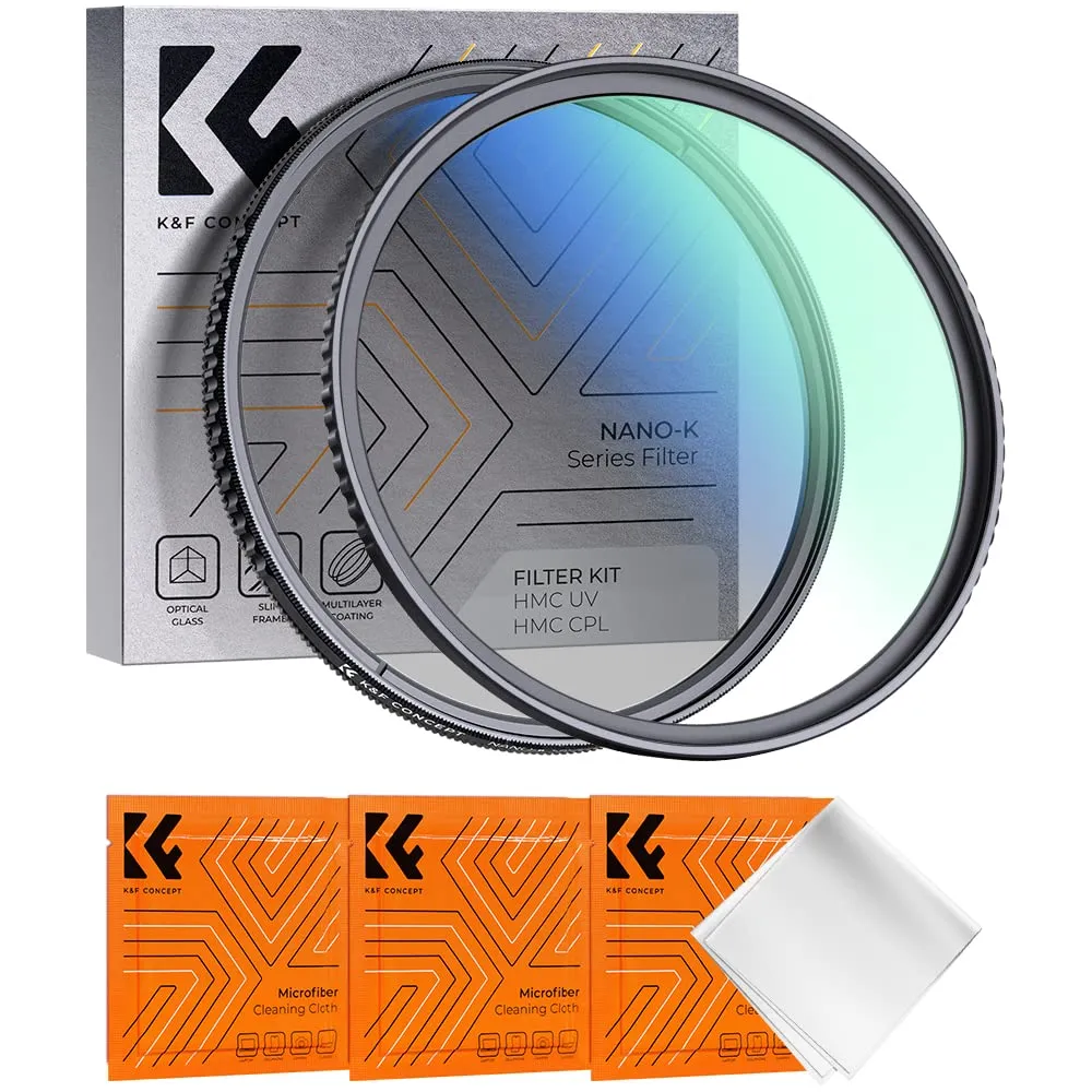 K&F Concept Nano-Klear UV CPL 49mm kit filtri protezione