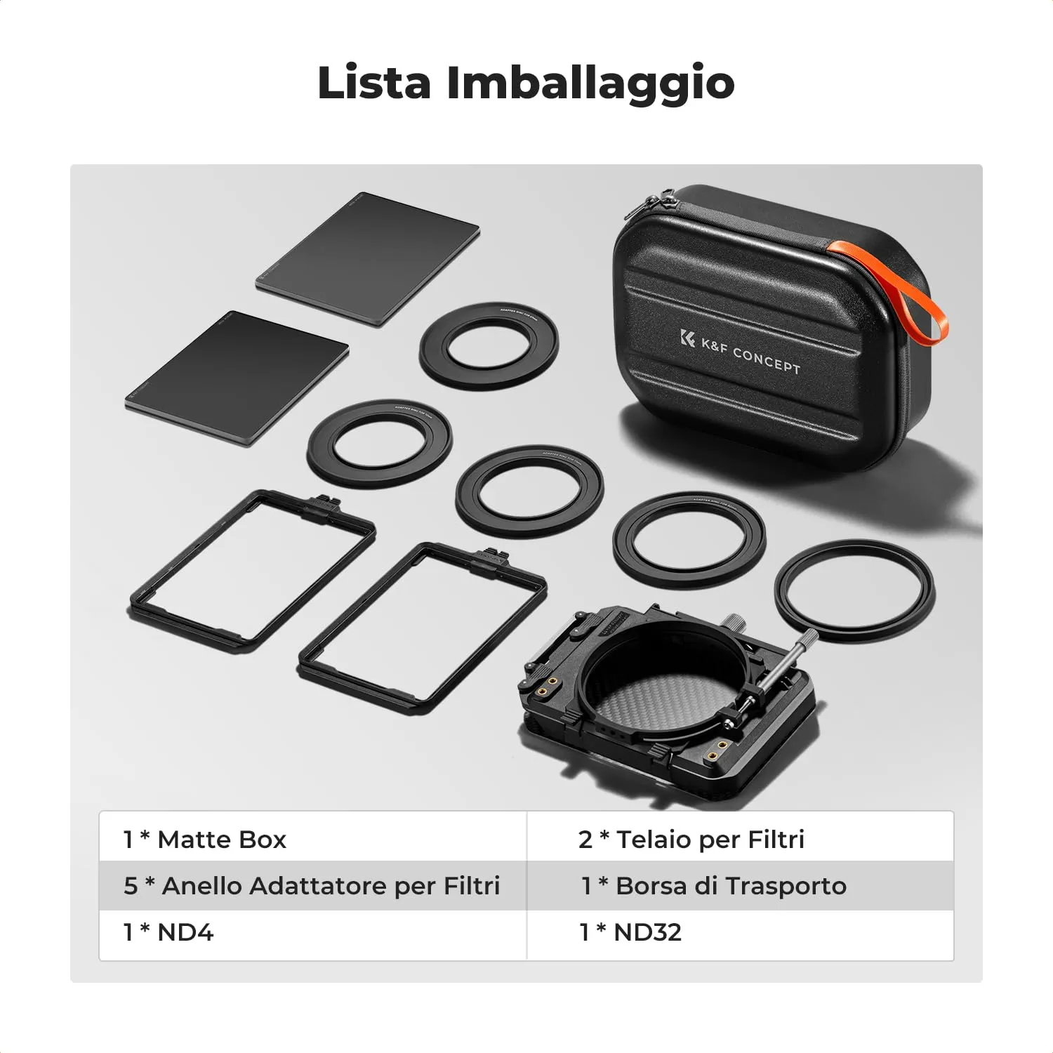 K&F Concept Mini Matte Box paraluce con filtro ND32