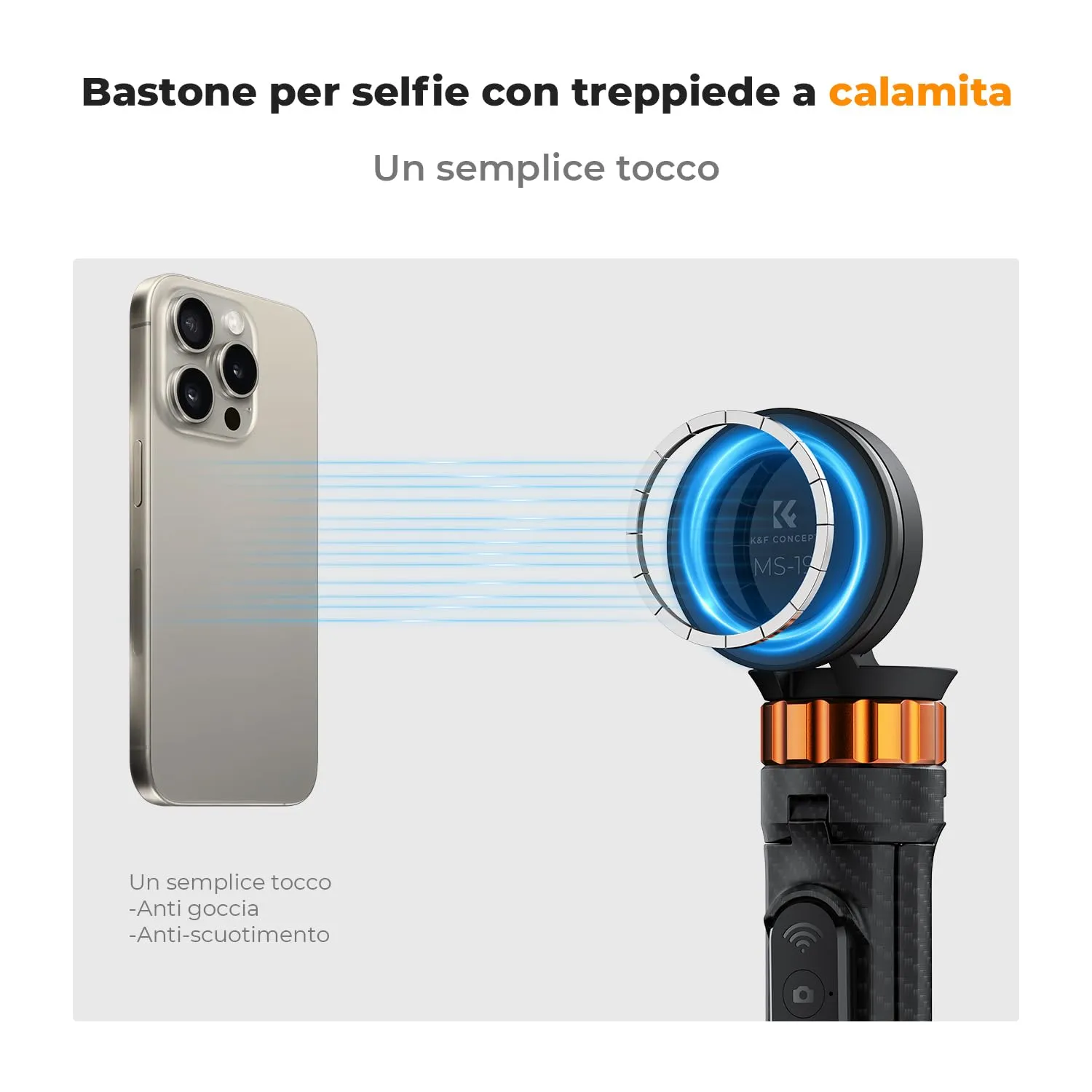 K&F Concept MS19 bastone selfie magnetico 162cm
