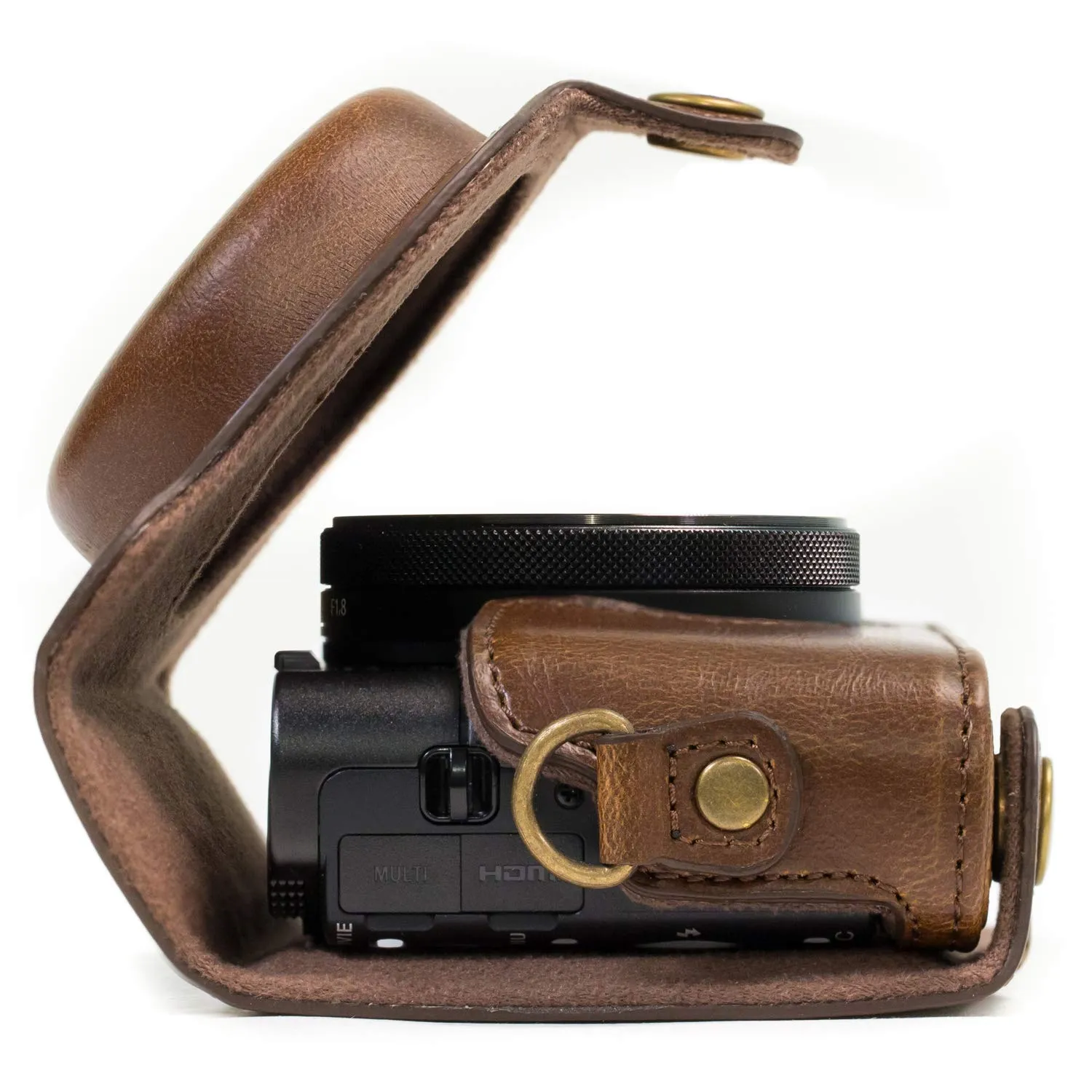 MegaGear Ever Ready custodia pelle Sony RX100 IV marrone scuro