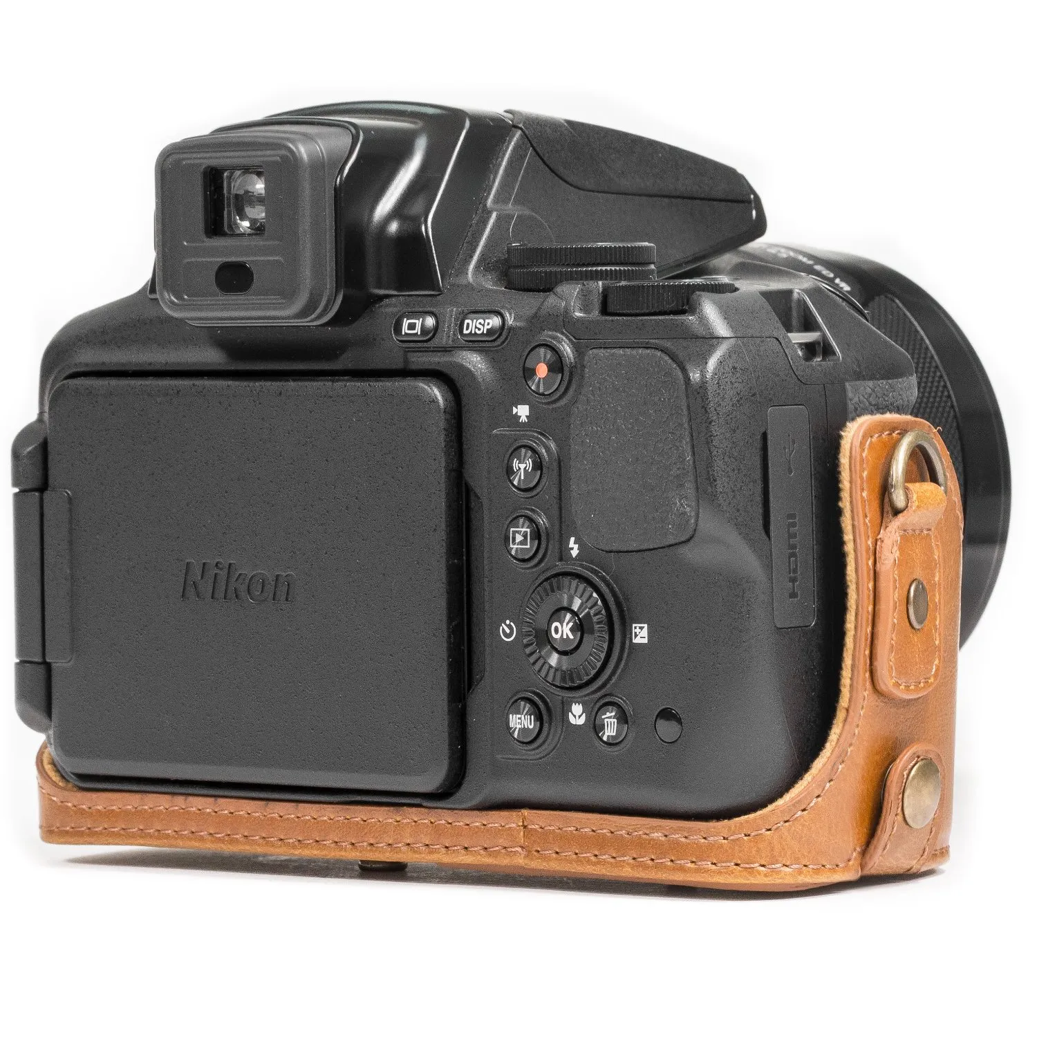 MegaGear Ever Ready custodia pelle Nikon P900 marrone chiaro