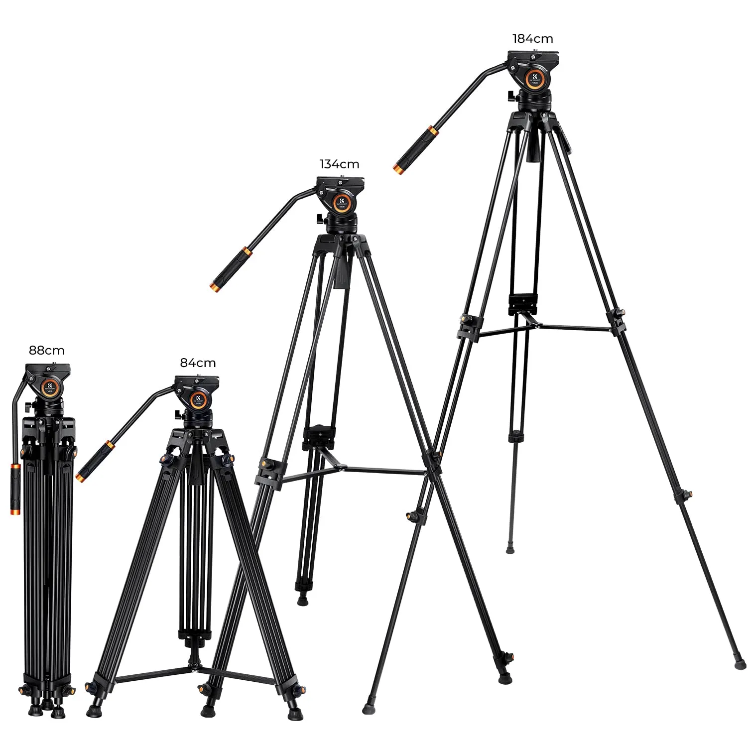 K&F Concept treppiede video 184cm 8kg testa fluida