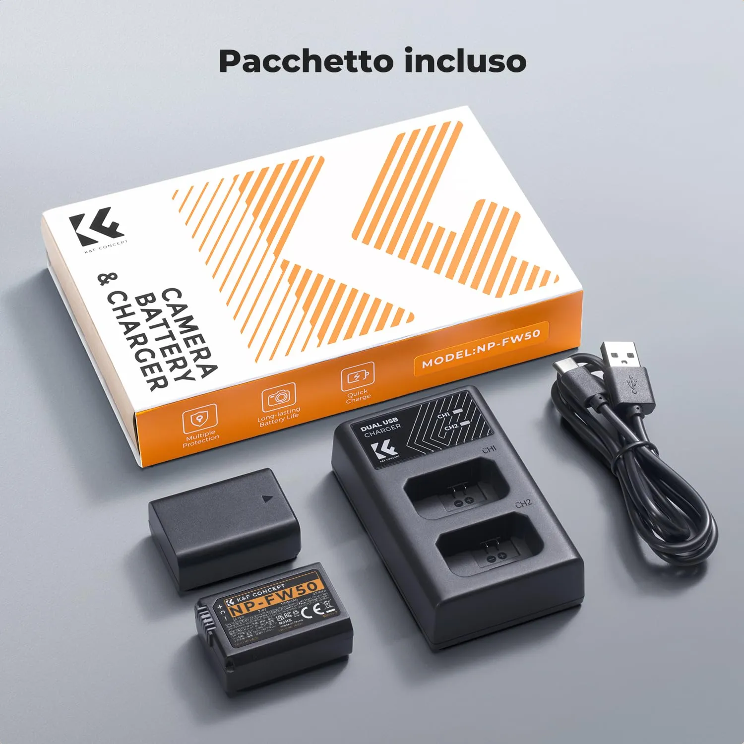 K&F Concept NP-FW50 Batteria Fotocamera 1100mAh Sony