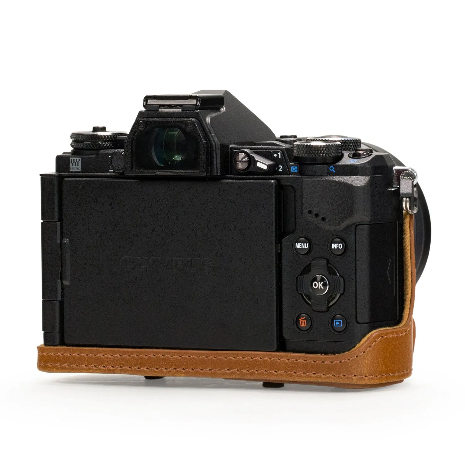 MegaGear MG992 E-M5 II custodia pelle marrone chiaro