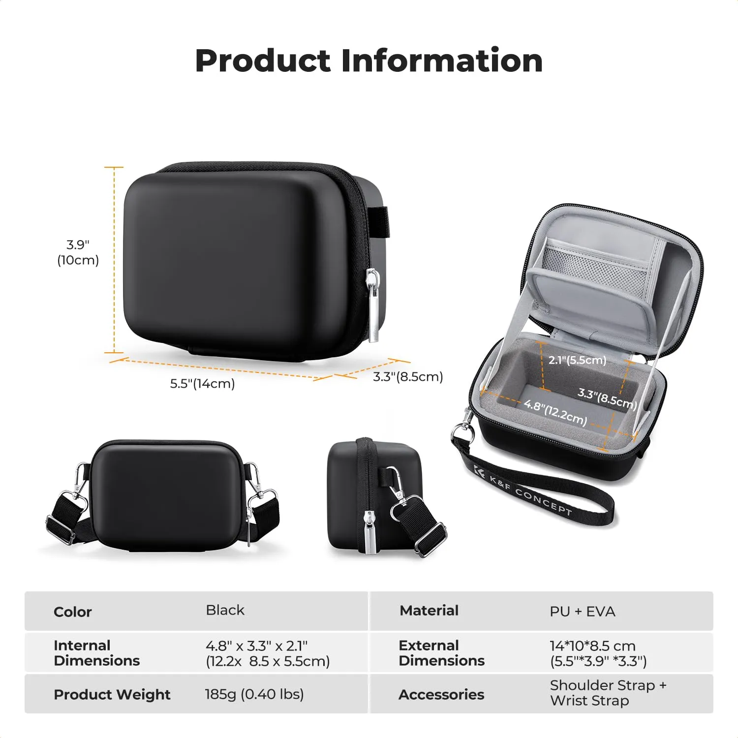 K&F Concept Custodia Fotocamera M Nero Compatta EVA