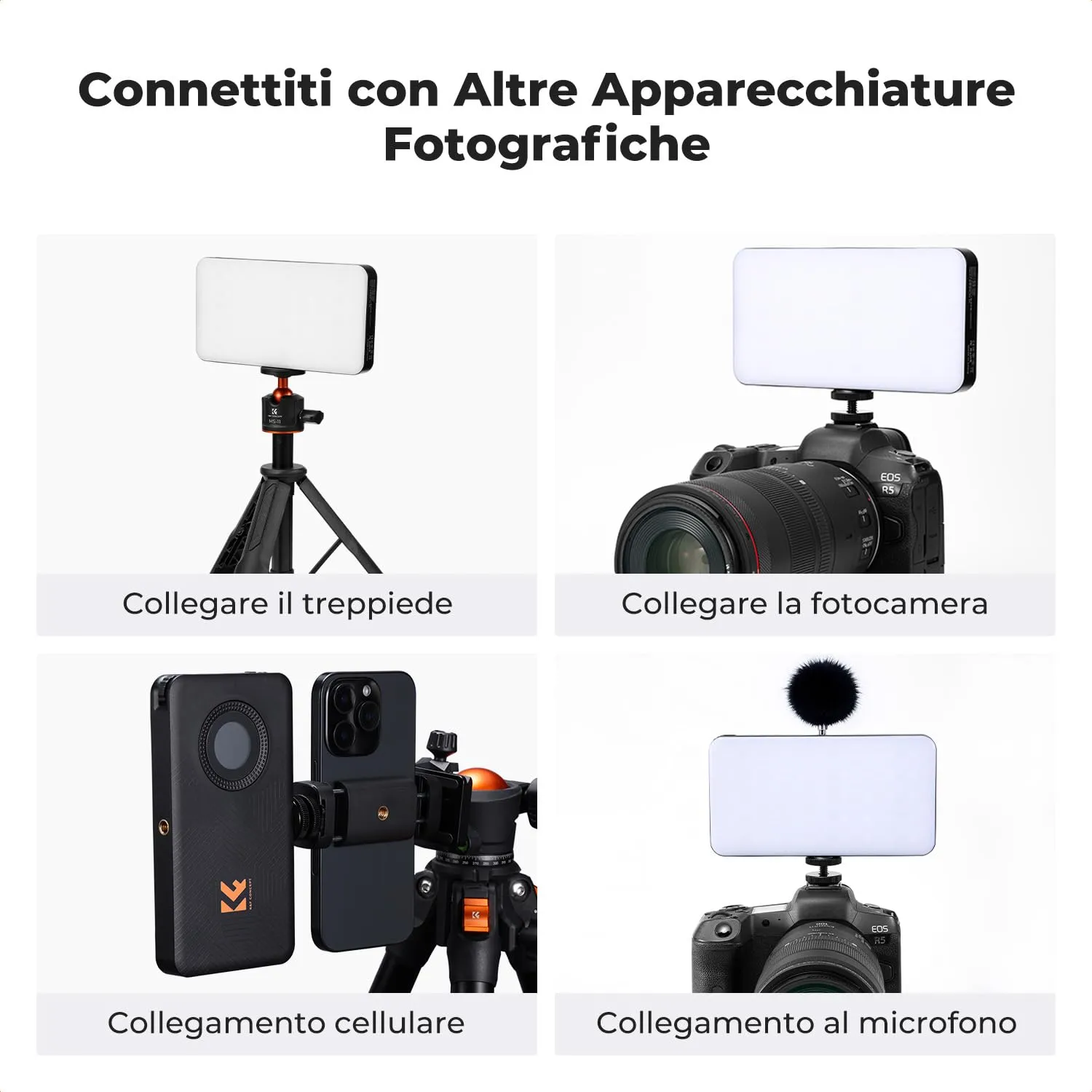 K&F Concept 135 LED luce video RGB 5000mAh CRI 95+