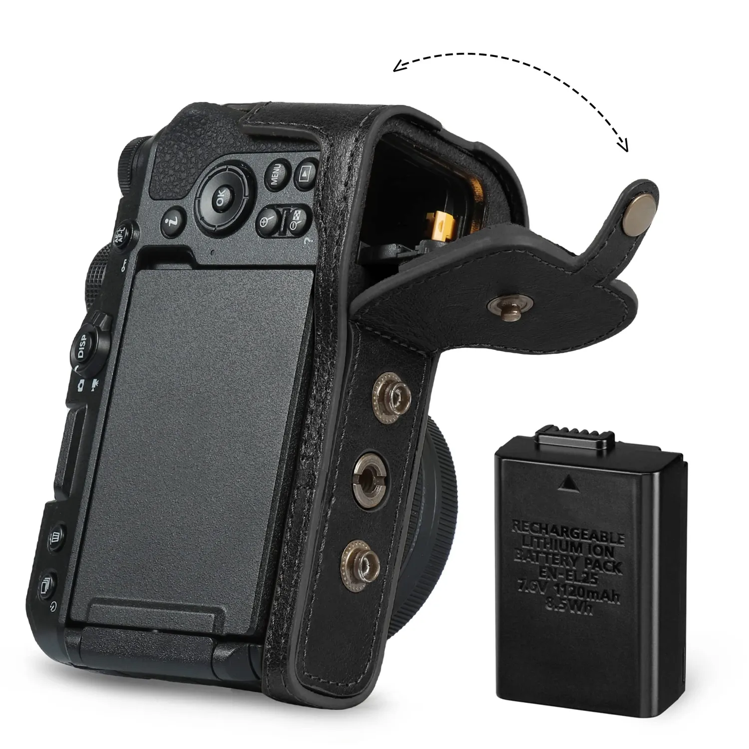 MegaGear custodia Nikon Z30 nera vera pelle