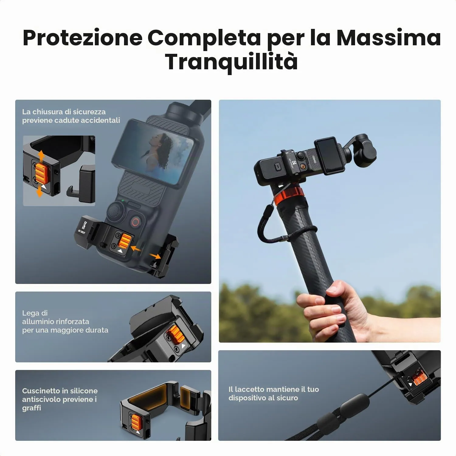 K&F Concept adattatore gabbia DJI Osmo Pocket 3 33g espansione