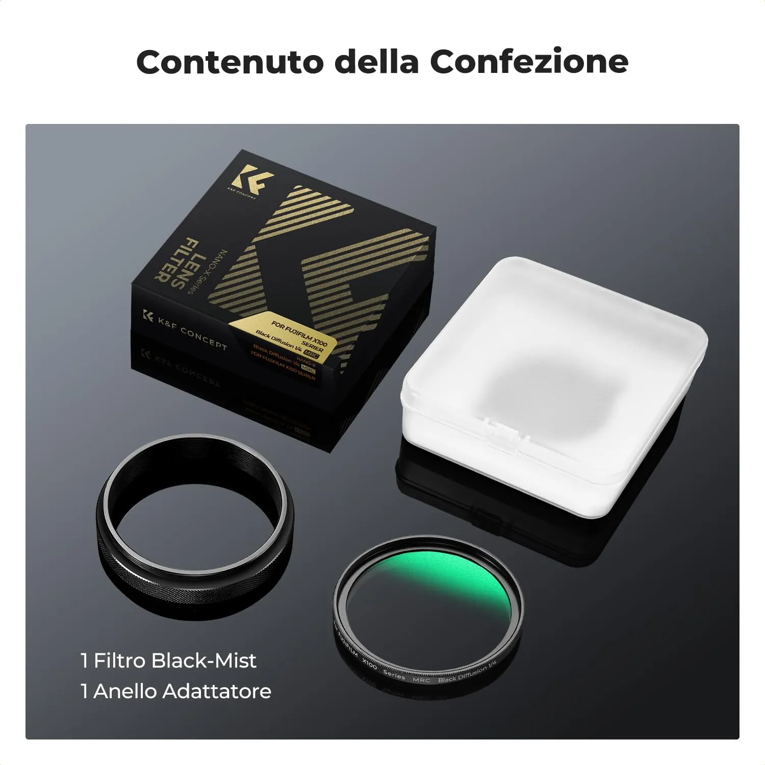 K&F Concept Nano-Xcel filtro Black Mist 1/4 Fuji X100 nero