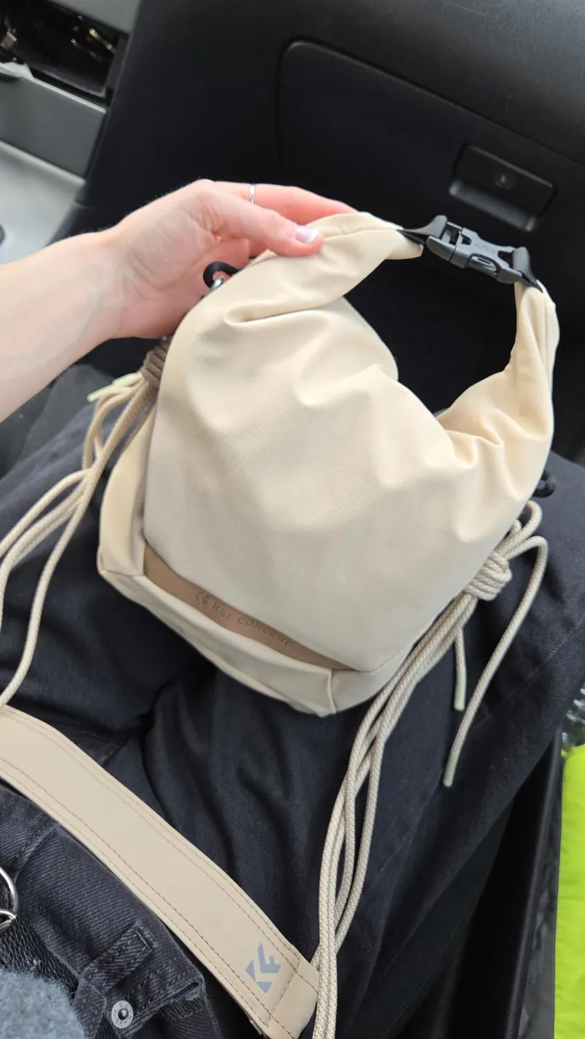 K&F Concept Borsa Foto Tracolla 2in1 Beige 32cm Pelle
