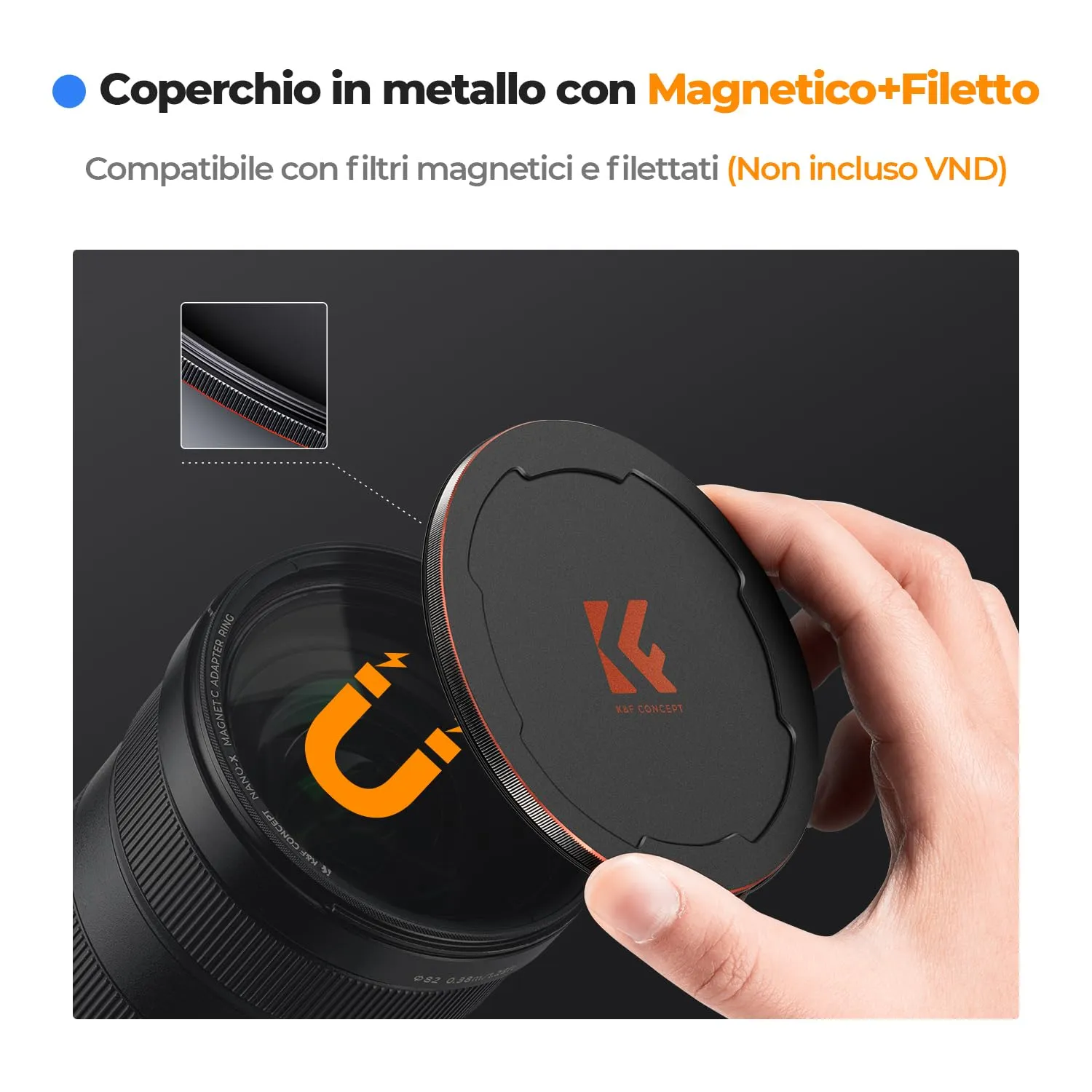 K&F Concept Nano-Xcel Kit Filtri Magnetici CPL ND8 ND64 82mm