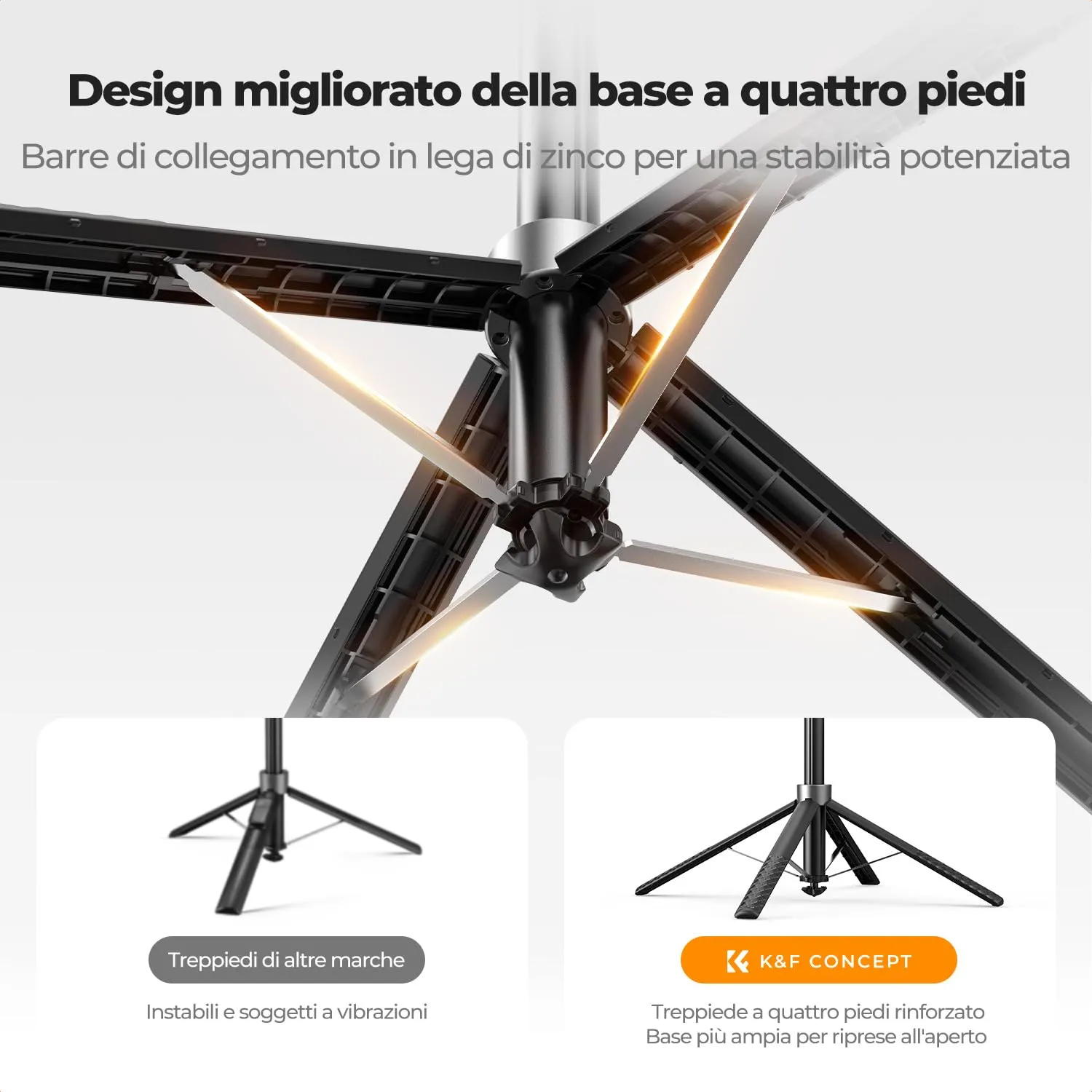 K&F Concept 177cm treppiede cellulare selfie stick bluetooth
