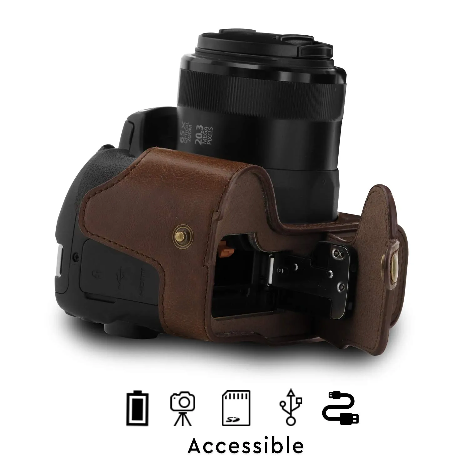 MegaGear Ever Ready mezza custodia ecopelle Canon SX70 HS