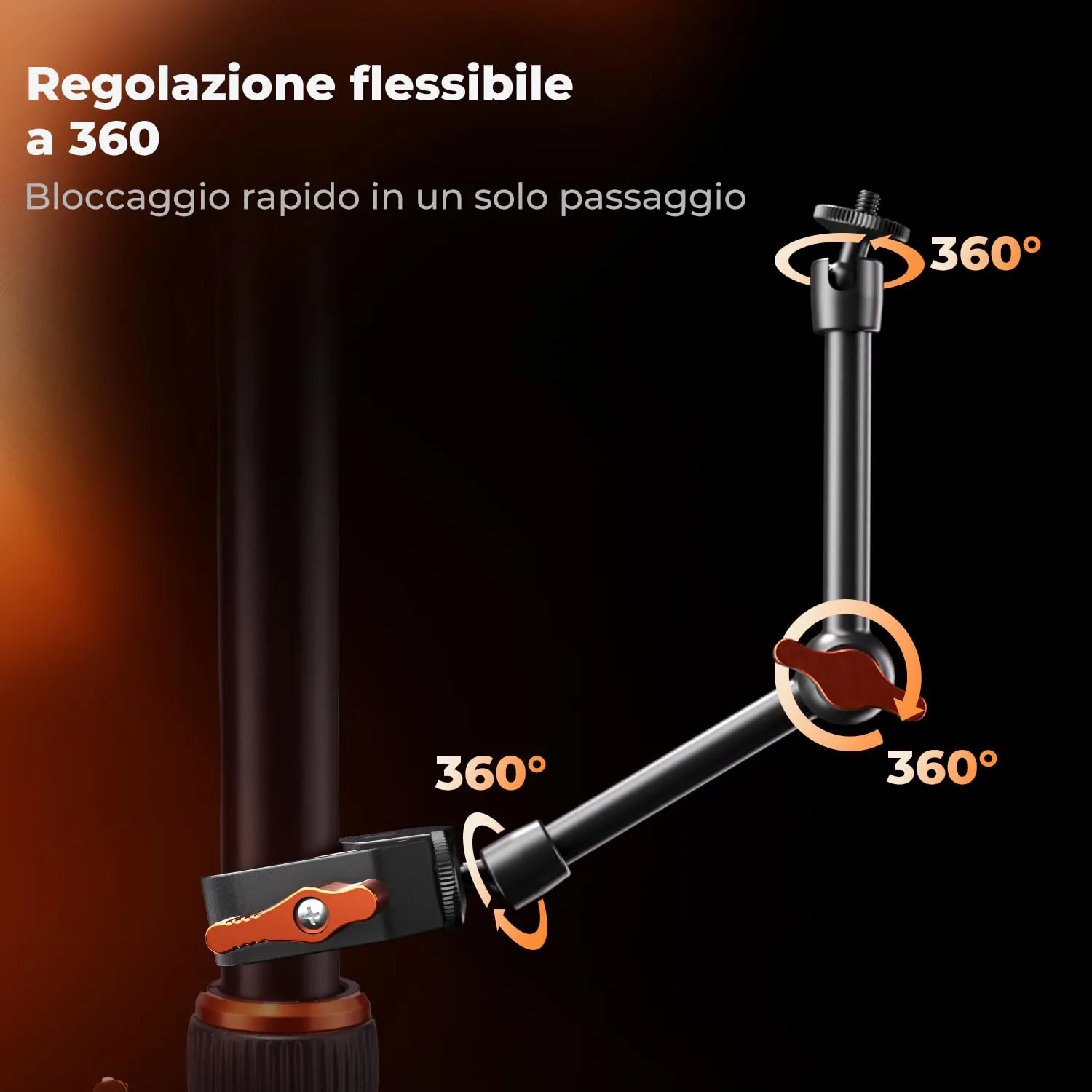 K&F Concept Braccio Magico 9.8" con Super Clamp 2kg
