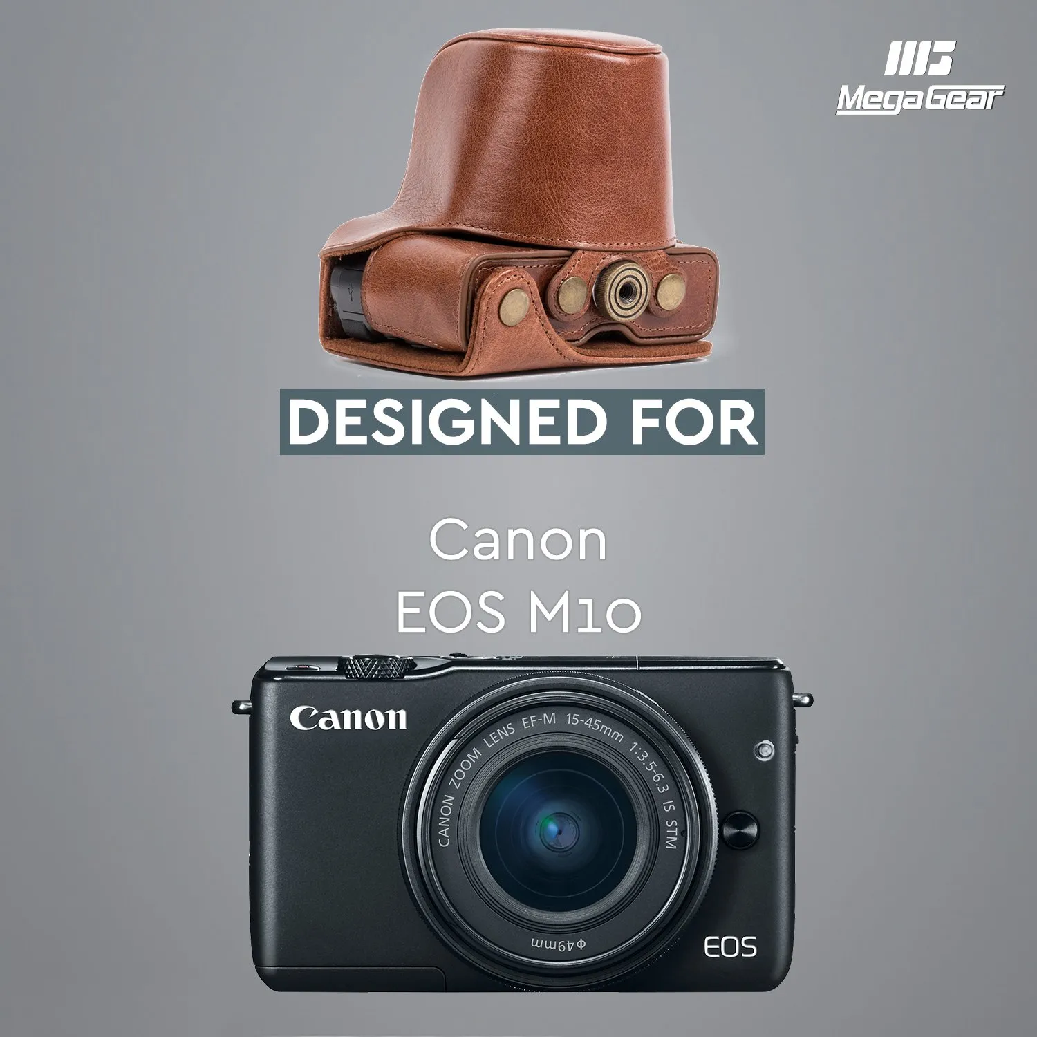 MegaGear MG664 Ever Ready custodia vera pelle Canon EOS M10 marrone