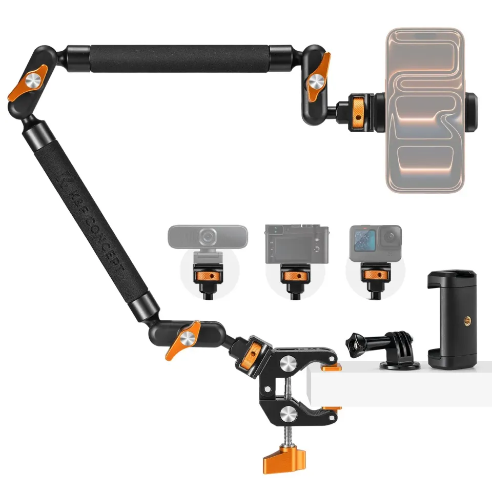 K&F Concept Braccio Magico 22" Kit Super Clamp Telefono Action Cam