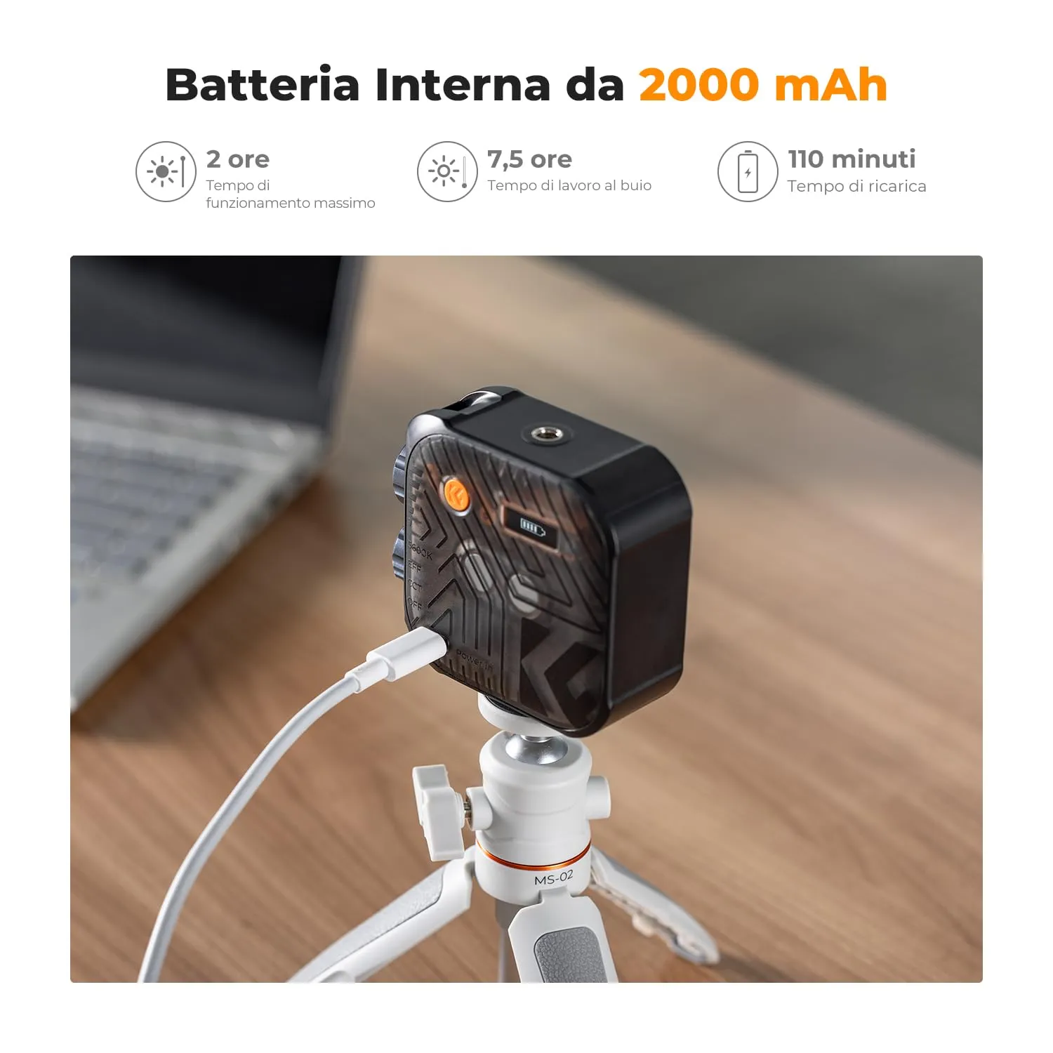 K&F Concept Luce Video LED Bicolore 2500-9900K Nera