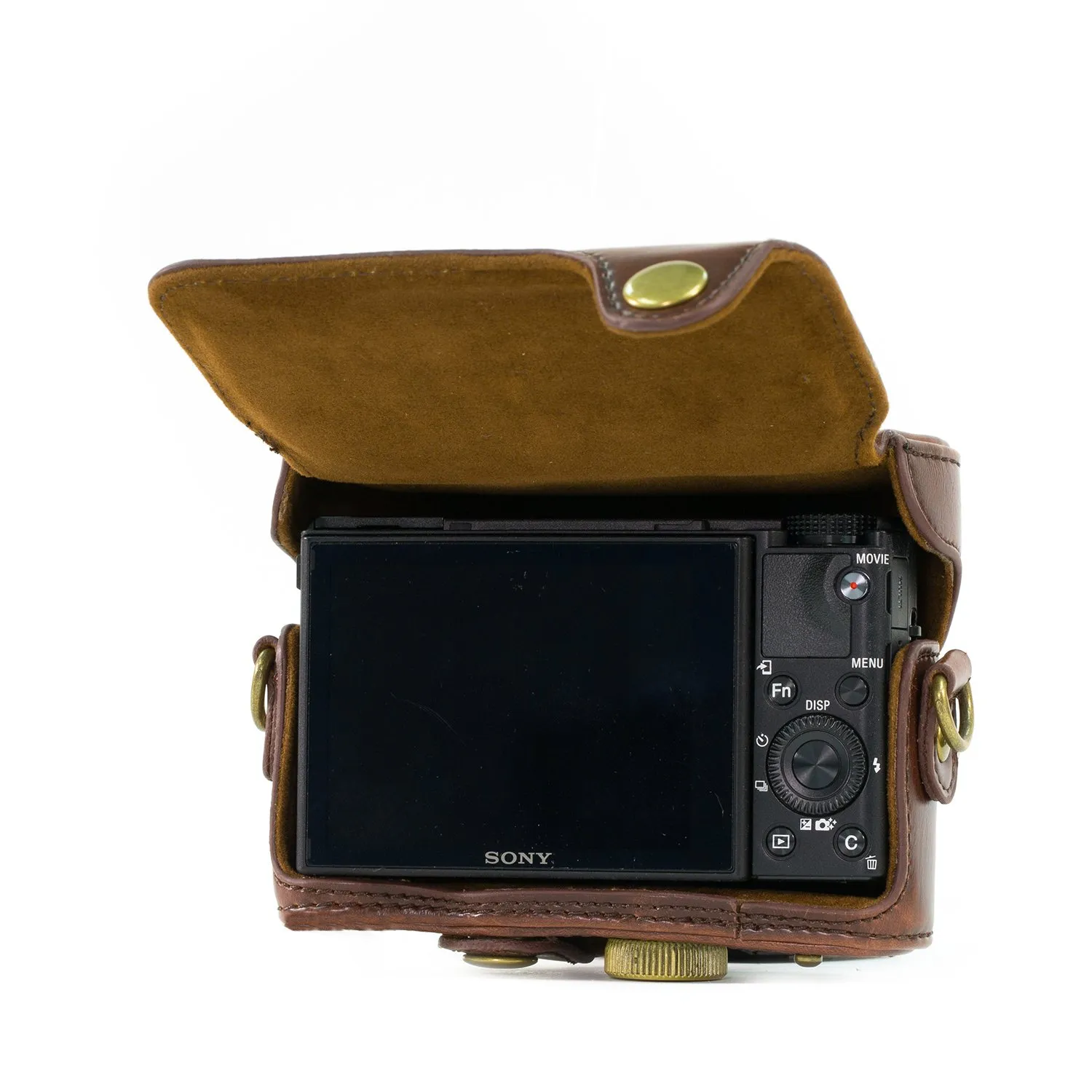 MegaGear Ever Ready Sony DSC-RX100 Custodia Pelle Marrone