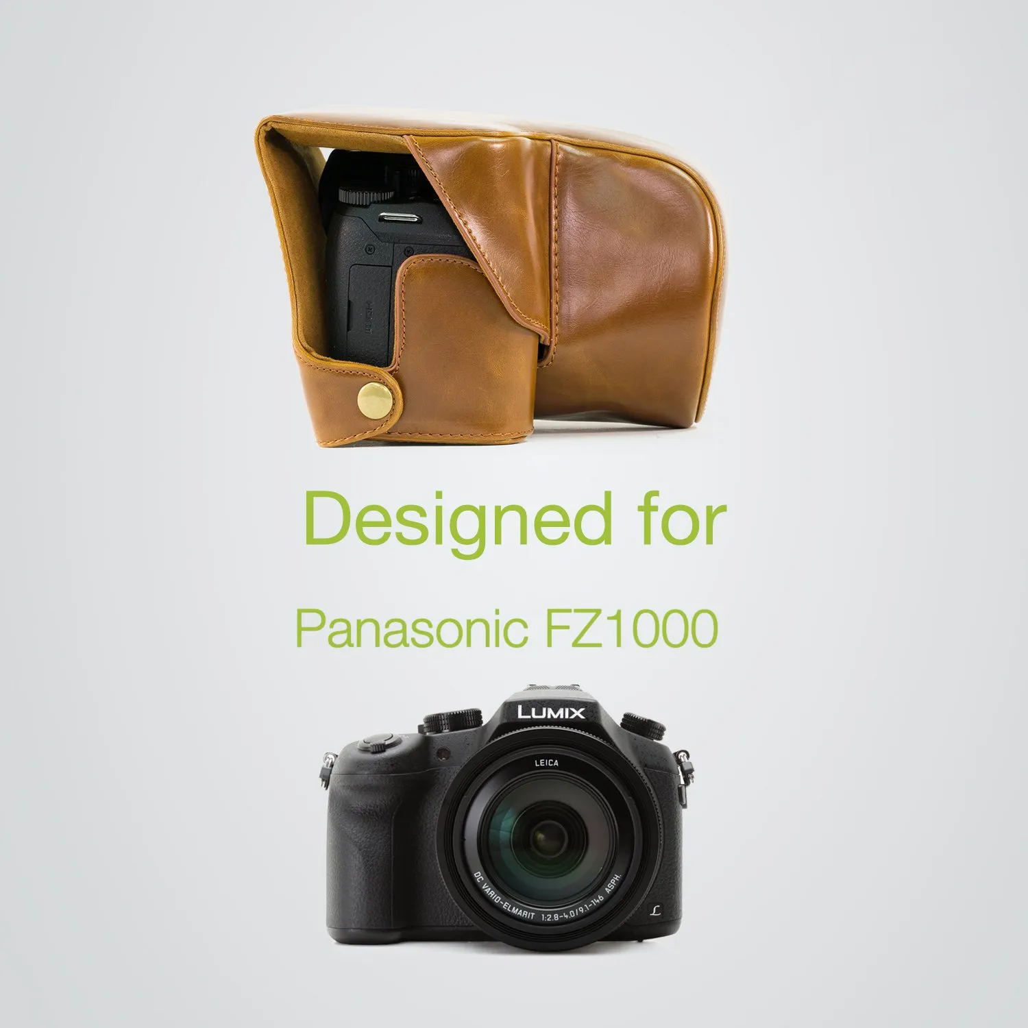 MegaGear Ever Ready custodia Panasonic FZ1000 ecopelle marrone