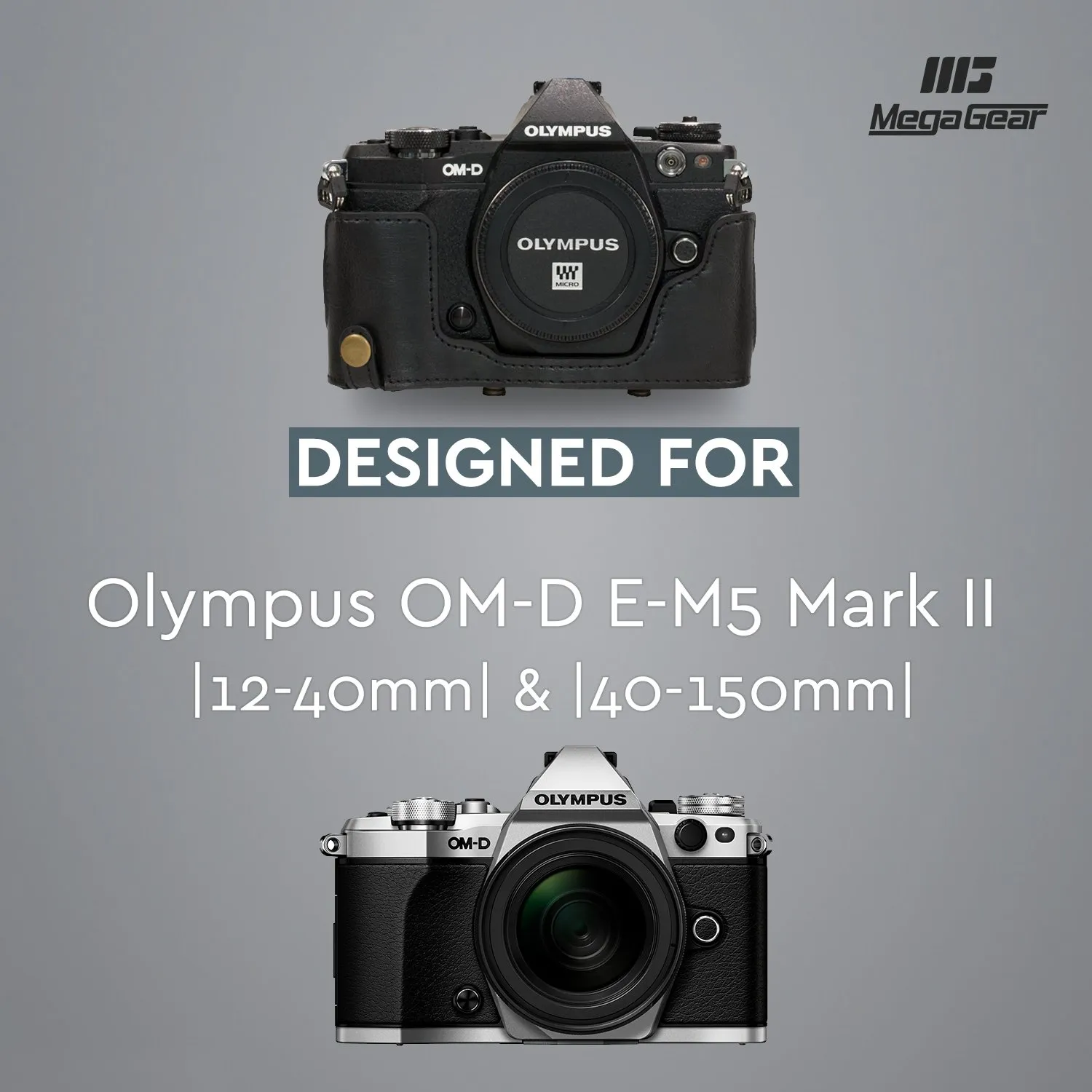 MegaGear Ever Ready custodia E-M5 Mark II nera pelle PU
