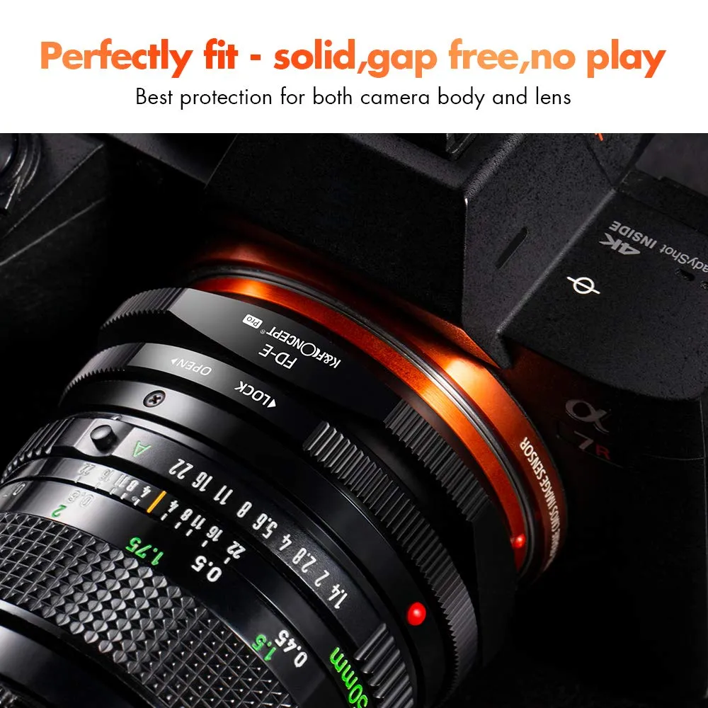 K&F Concept FD-E adattatore obiettivo Canon FD-Sony E opaco