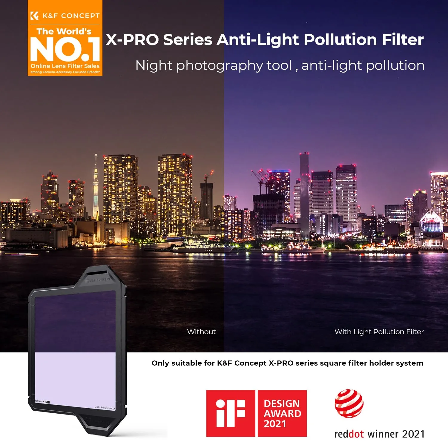 K&F Concept Nano Xcel PRO Filtro Natural Night 100x100mm Notte