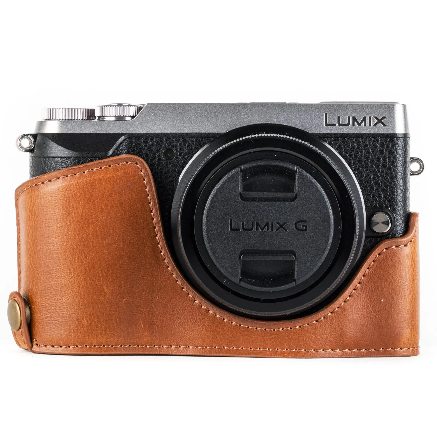 MegaGear MG1302 Custodia Fotocamera Panasonic GX85 Beige Ecopelle